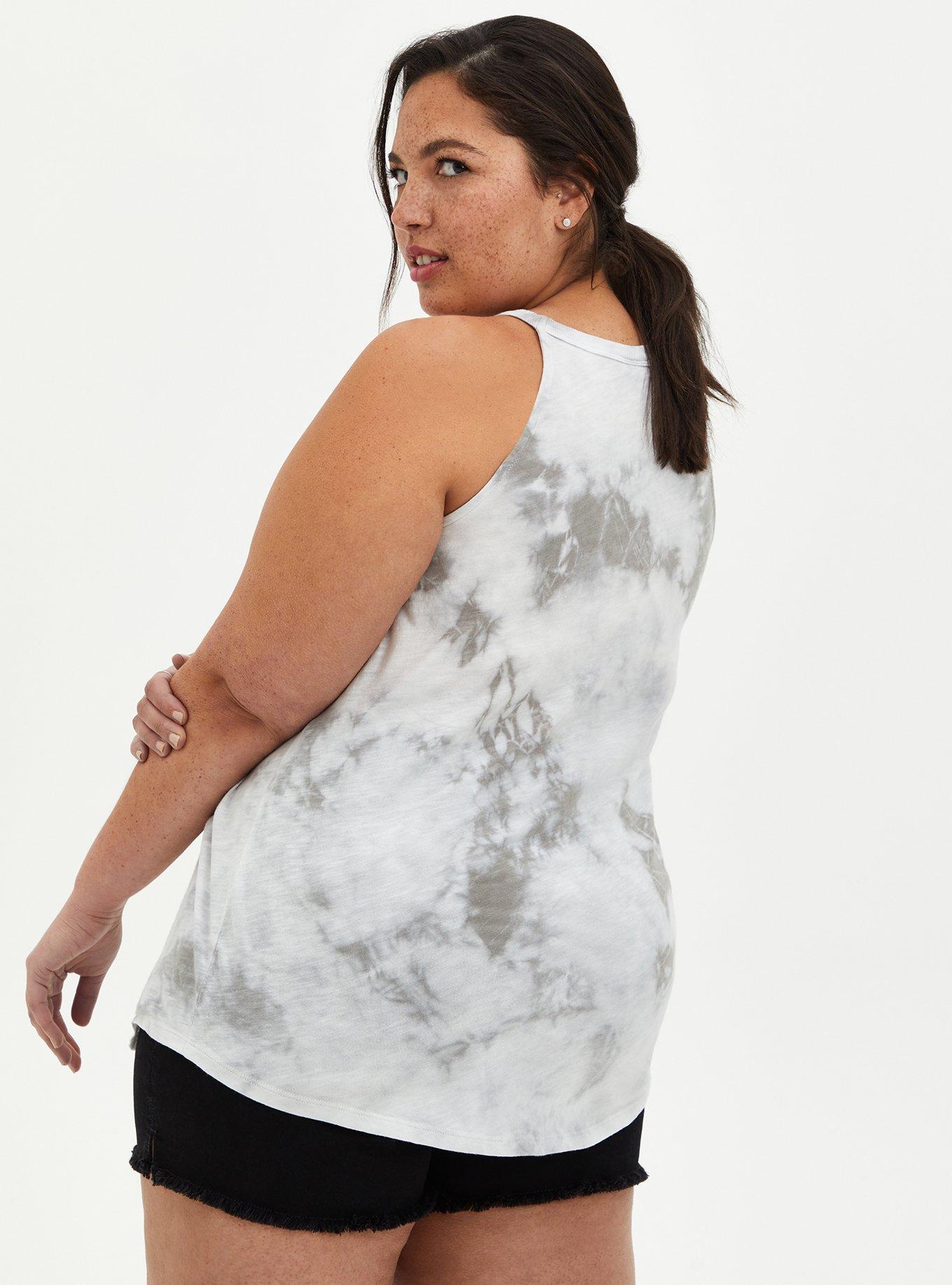 Skull O-Ring Grey Tie Dye High Neck Tank, , alternate