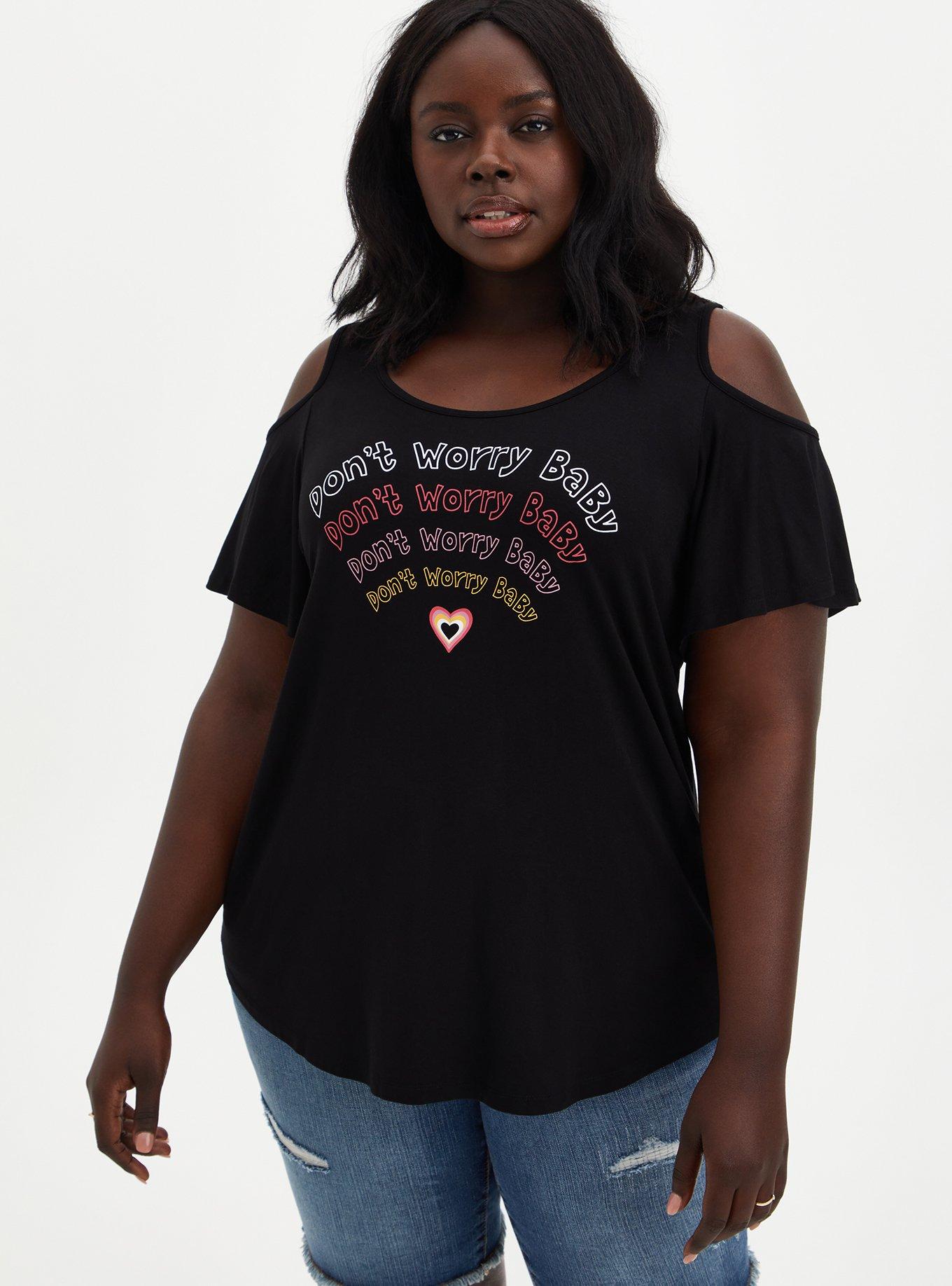 plus size cold shoulder tee