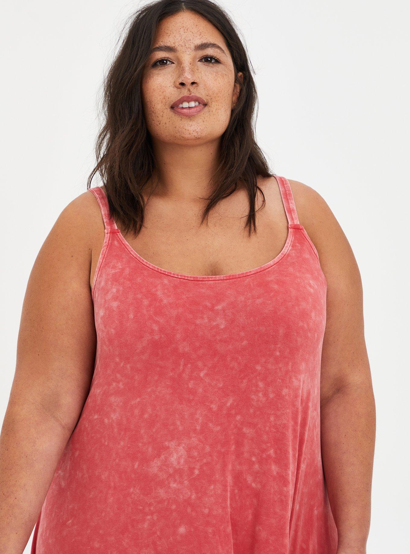 Plus Size Midi Jersey Trapeze Dress, PINK WASH, alternate