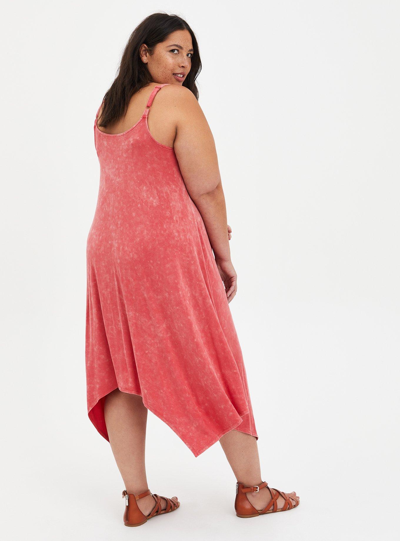 Plus Size Midi Jersey Trapeze Dress, PINK WASH, alternate