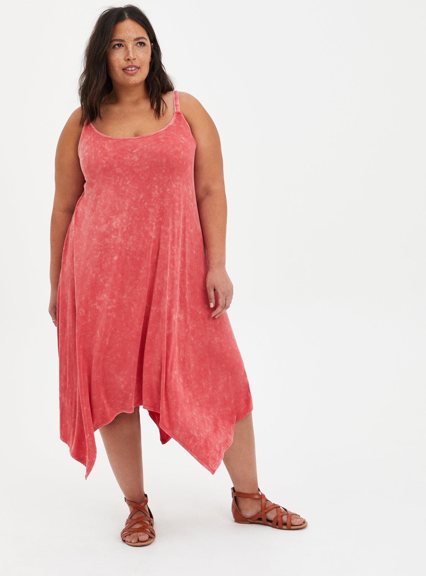 Plus Size Midi Jersey Trapeze Dress, PINK WASH, hi-res
