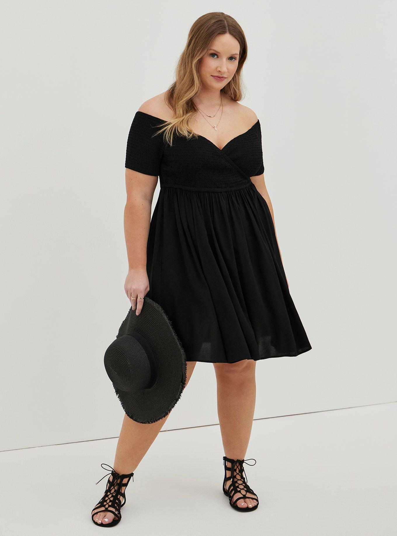 Torrid black 2025 skater dress