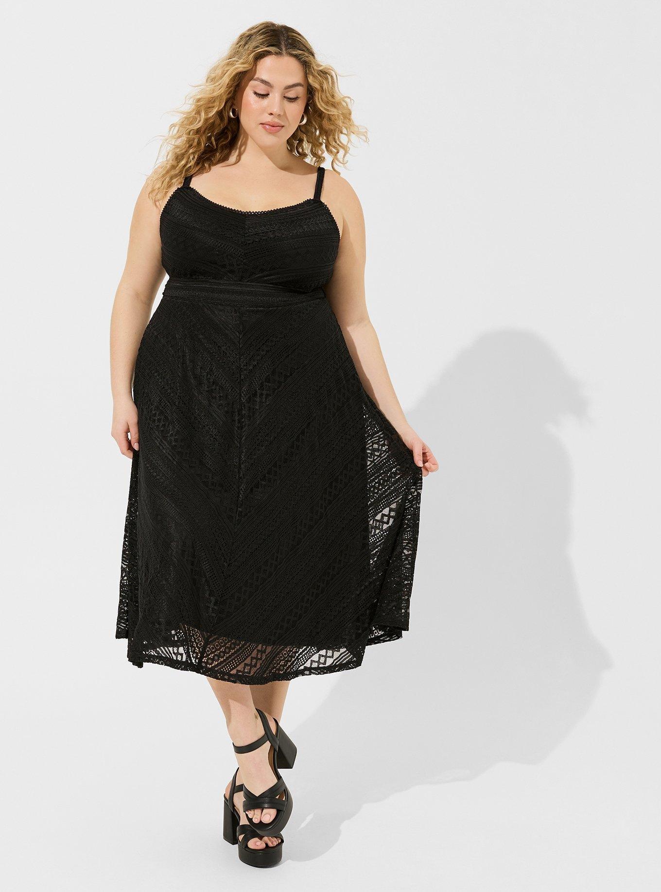 Plus Size - Black Faux Leather Skater Dress - Torrid