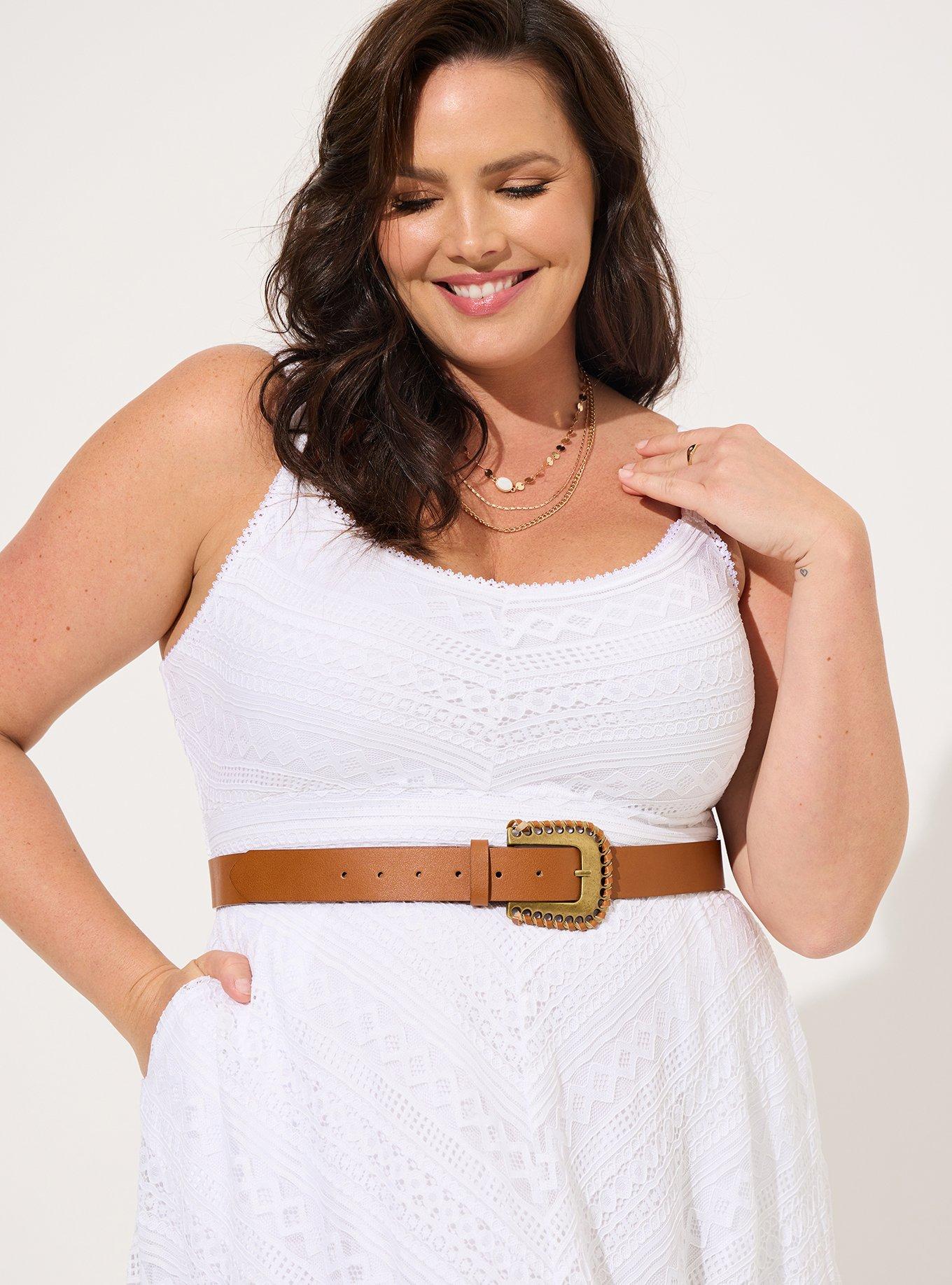 Plus Size - Stone Beige Lace & Chiffon Skater Dress - Torrid