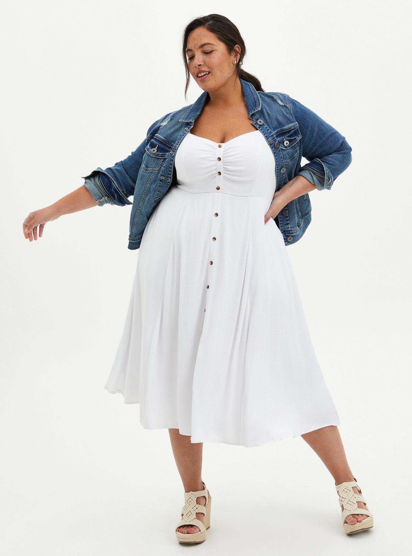 Plus size white dress 2024 torrid