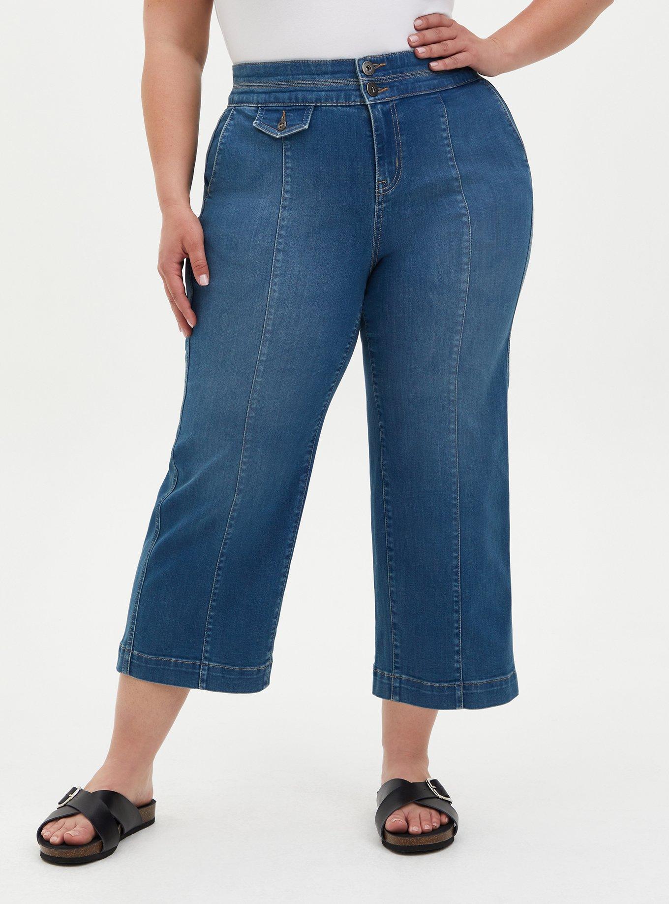 Crop High Rise Wide Leg Jean - Super Soft Medium Wash, DISCO FEVER, hi-res