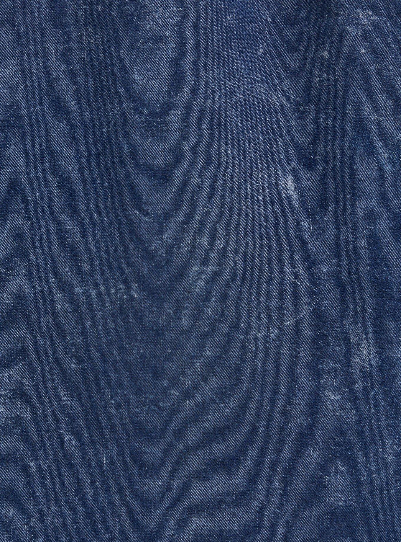 Plus Size Chambray Wash Smocked Midi Dress , CHAMBRAY, alternate