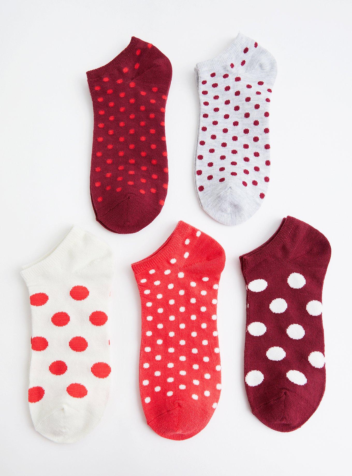 Plus Size Dotted Multi Pack No Shows - Pack of 5, MULTI, alternate