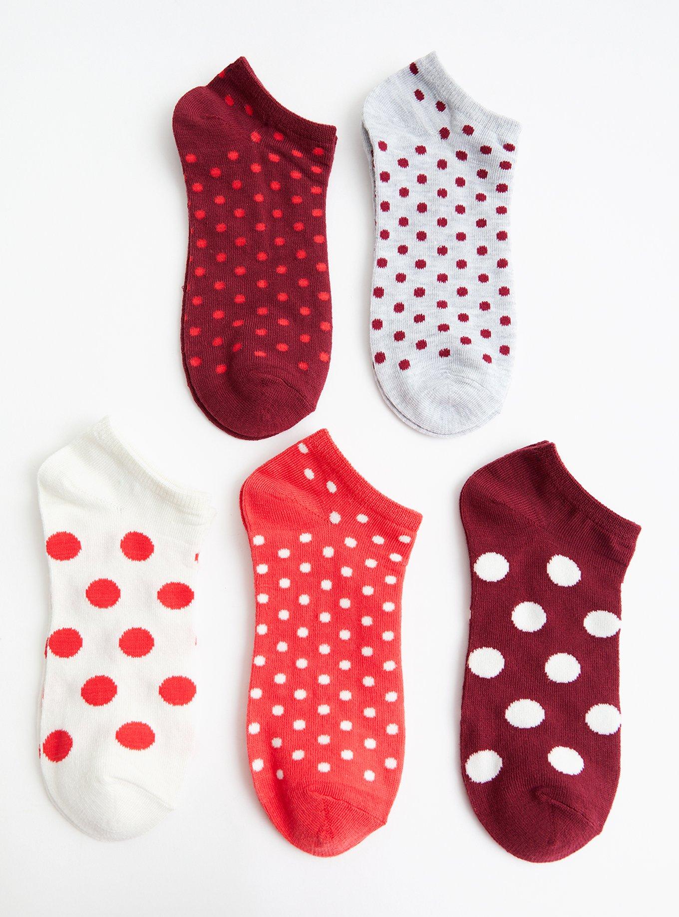 Plus Size Dotted Multi Pack No Shows - Pack of 5, MULTI, alternate