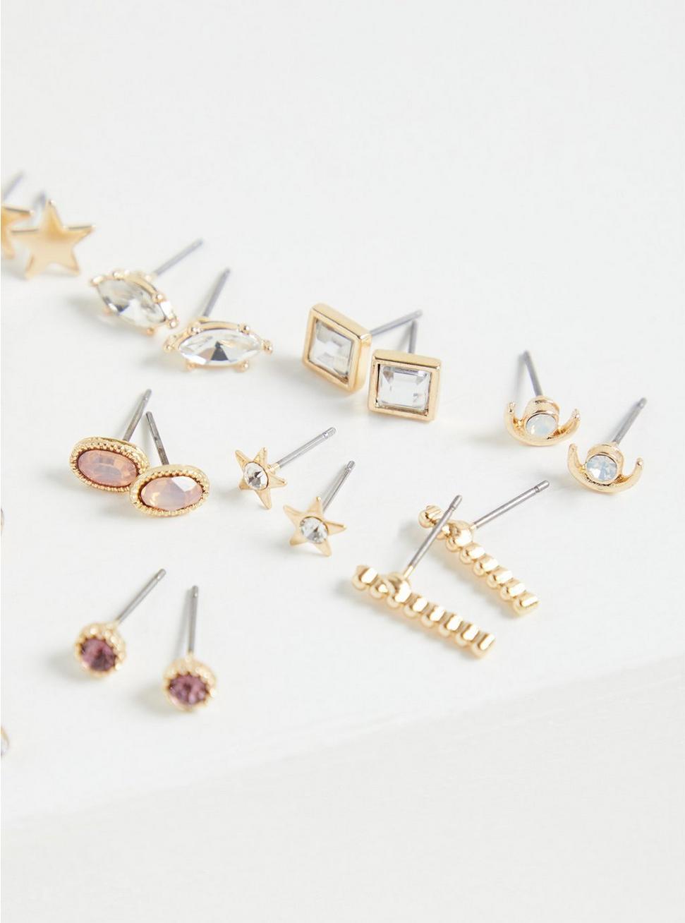 Plus Size - Gold-Tone Celestial Earring Set - Set of 15 - Torrid