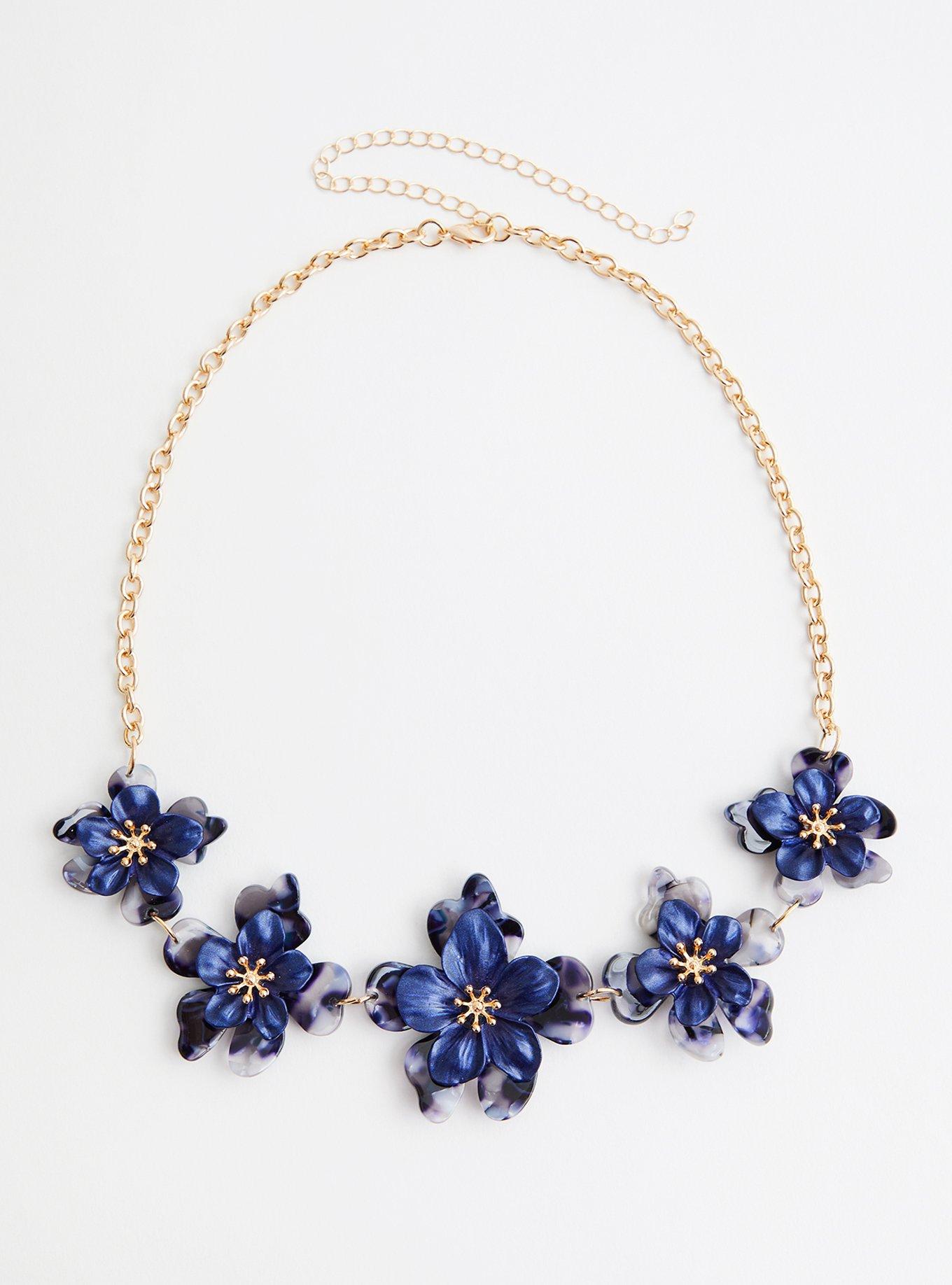 Navy on sale statement necklace