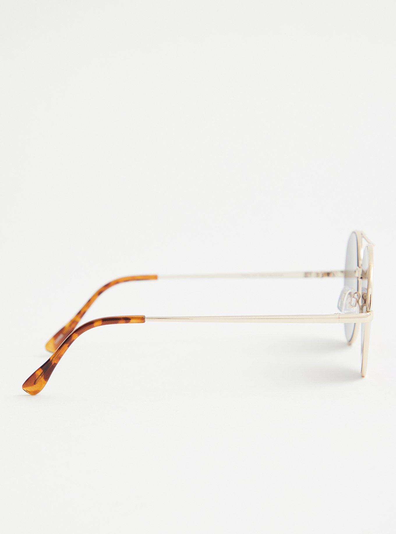 Gold Tone Rainbow Reflected Aviators, , alternate