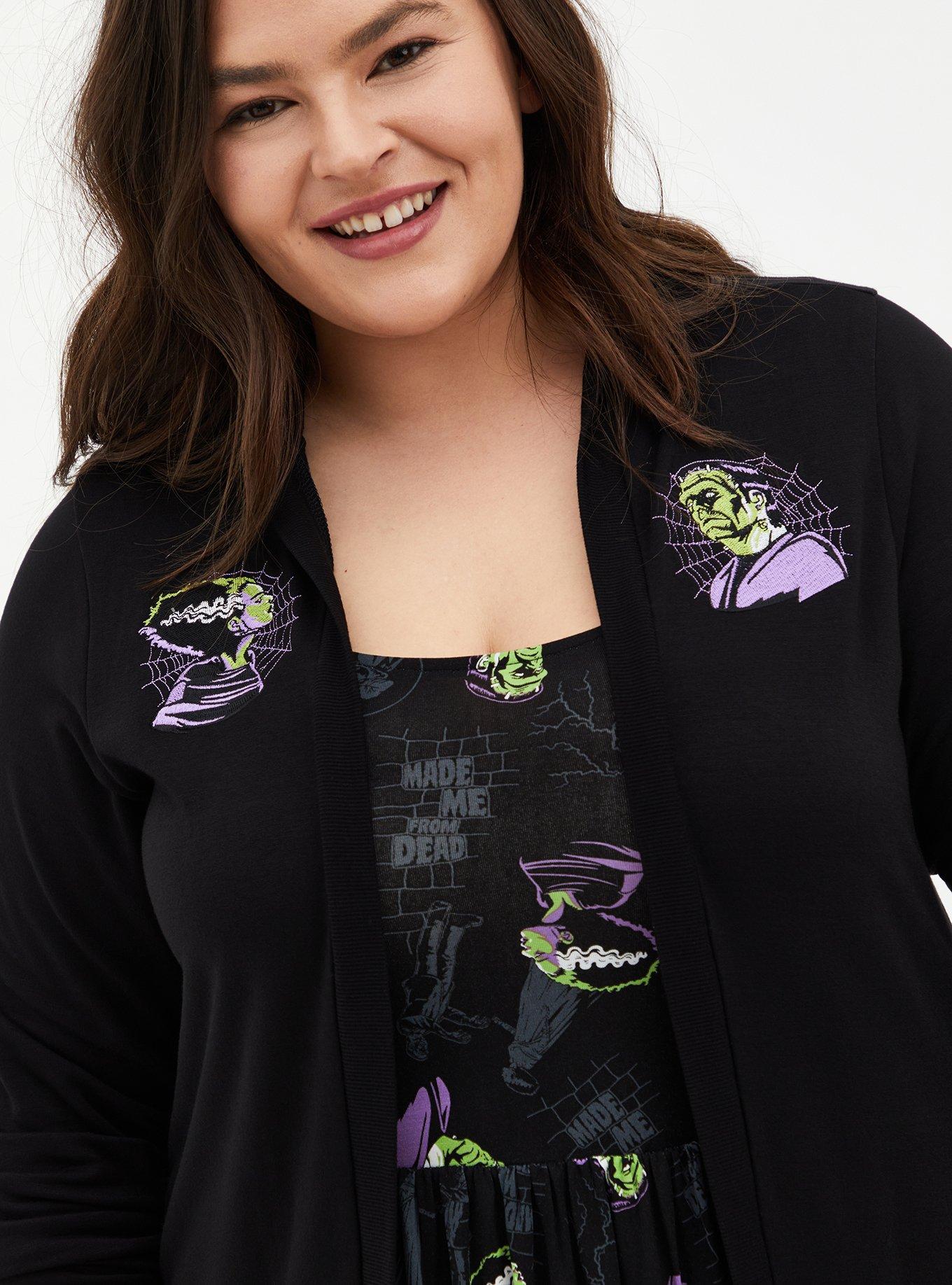 Universal Monsters Frankenstein Hooded Cardigan , DEEP BLACK, alternate