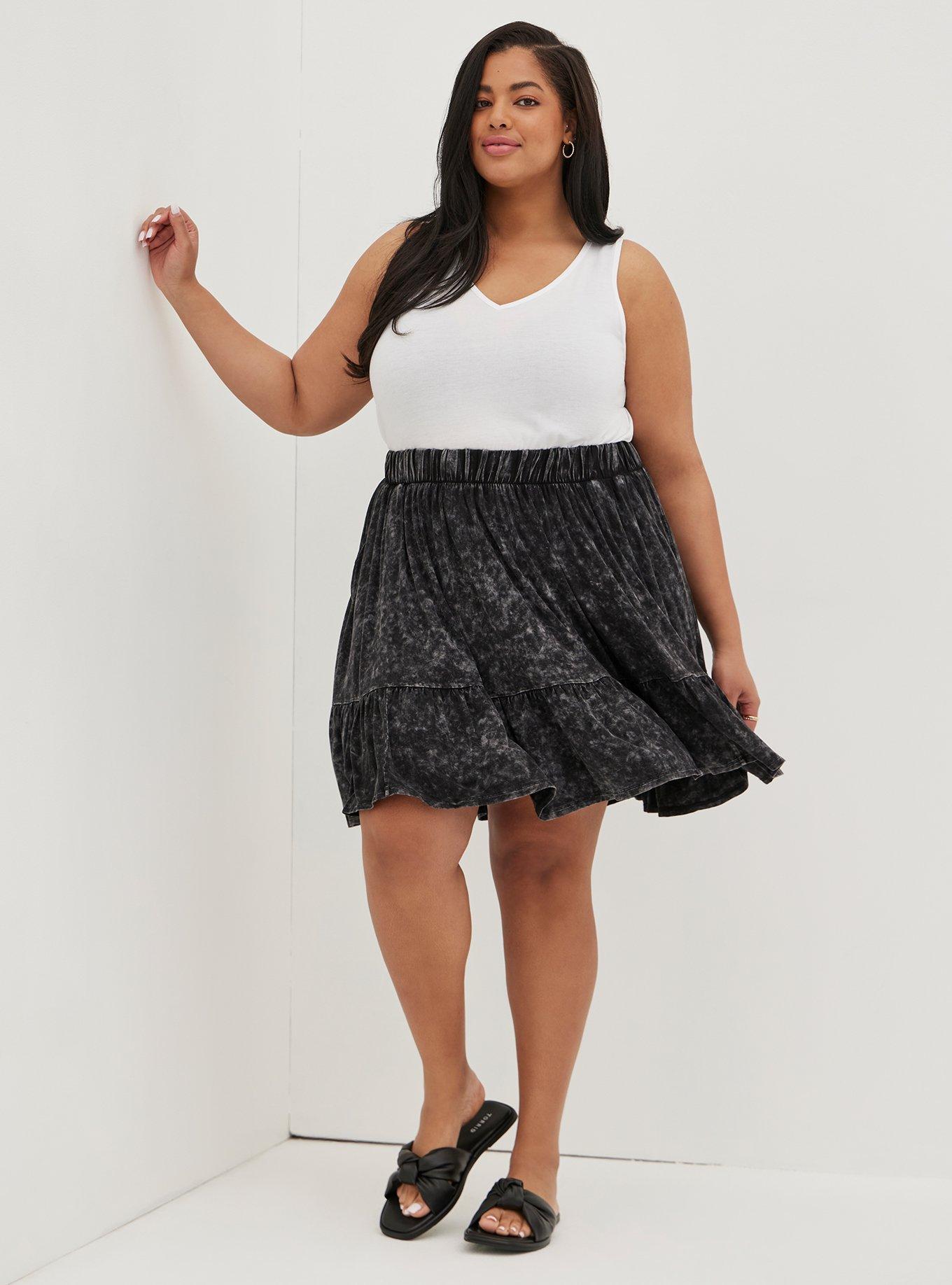 Plus Size - Mini Super Soft Tiered Circle Skirt - Torrid