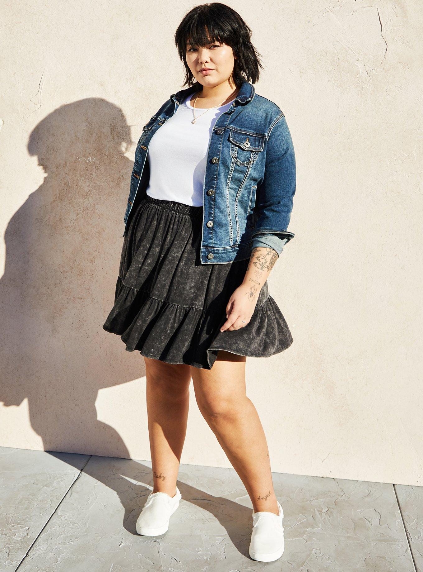 Plus Size - Mini Super Soft Tiered Circle Skirt - Torrid