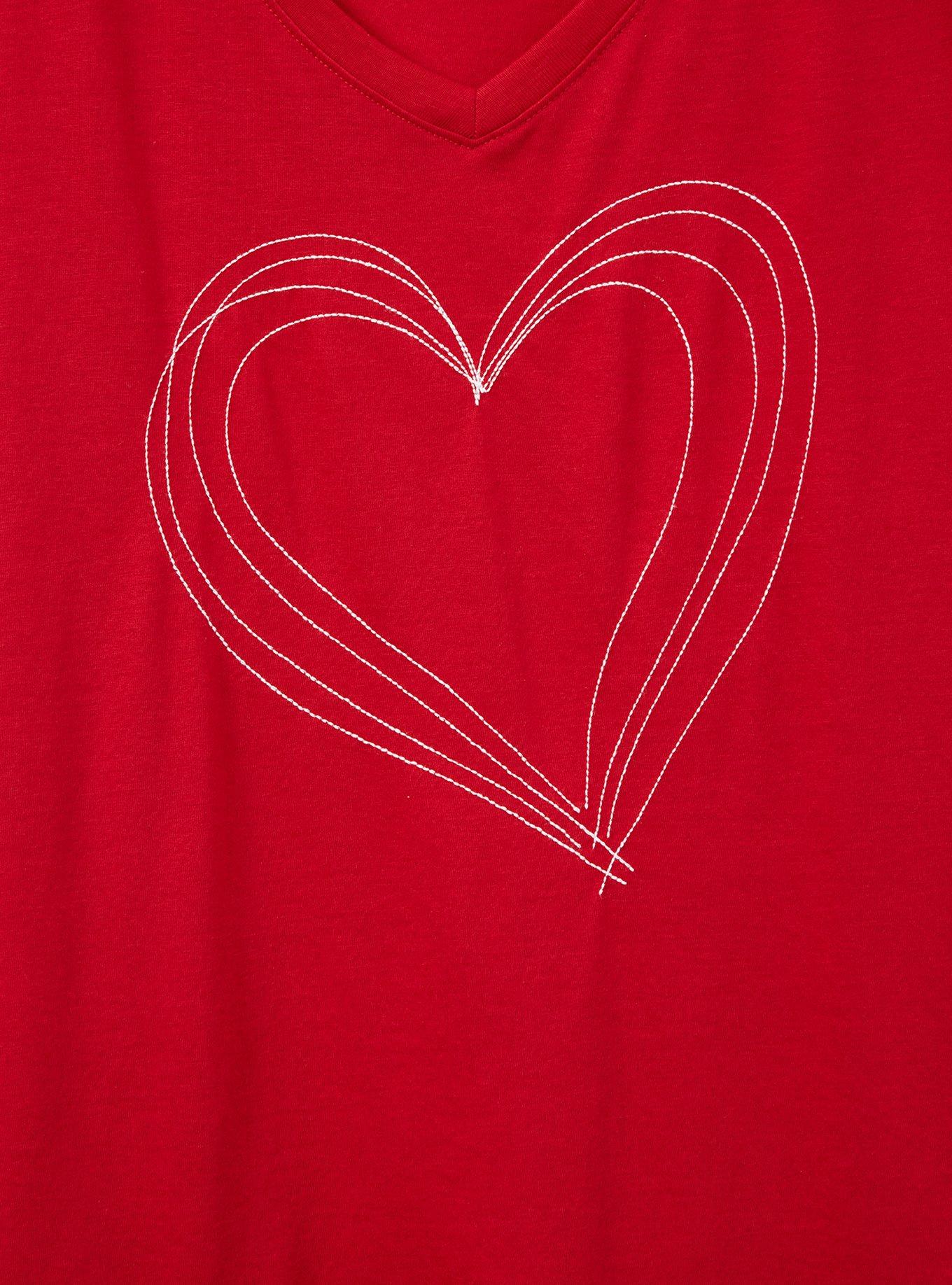 #TorridStrong Heart Slim Fit Tee - Red, JESTER RED, alternate