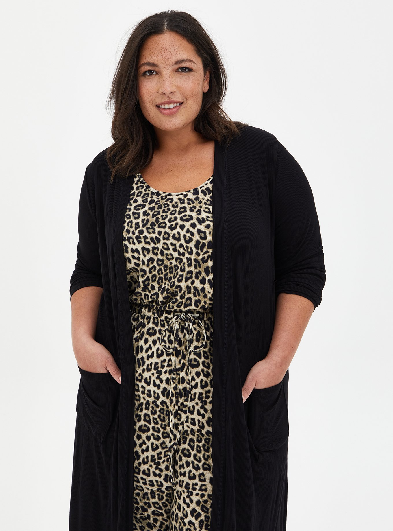 Plus Size - Super Soft Rib Duster Lounge Robe - Torrid