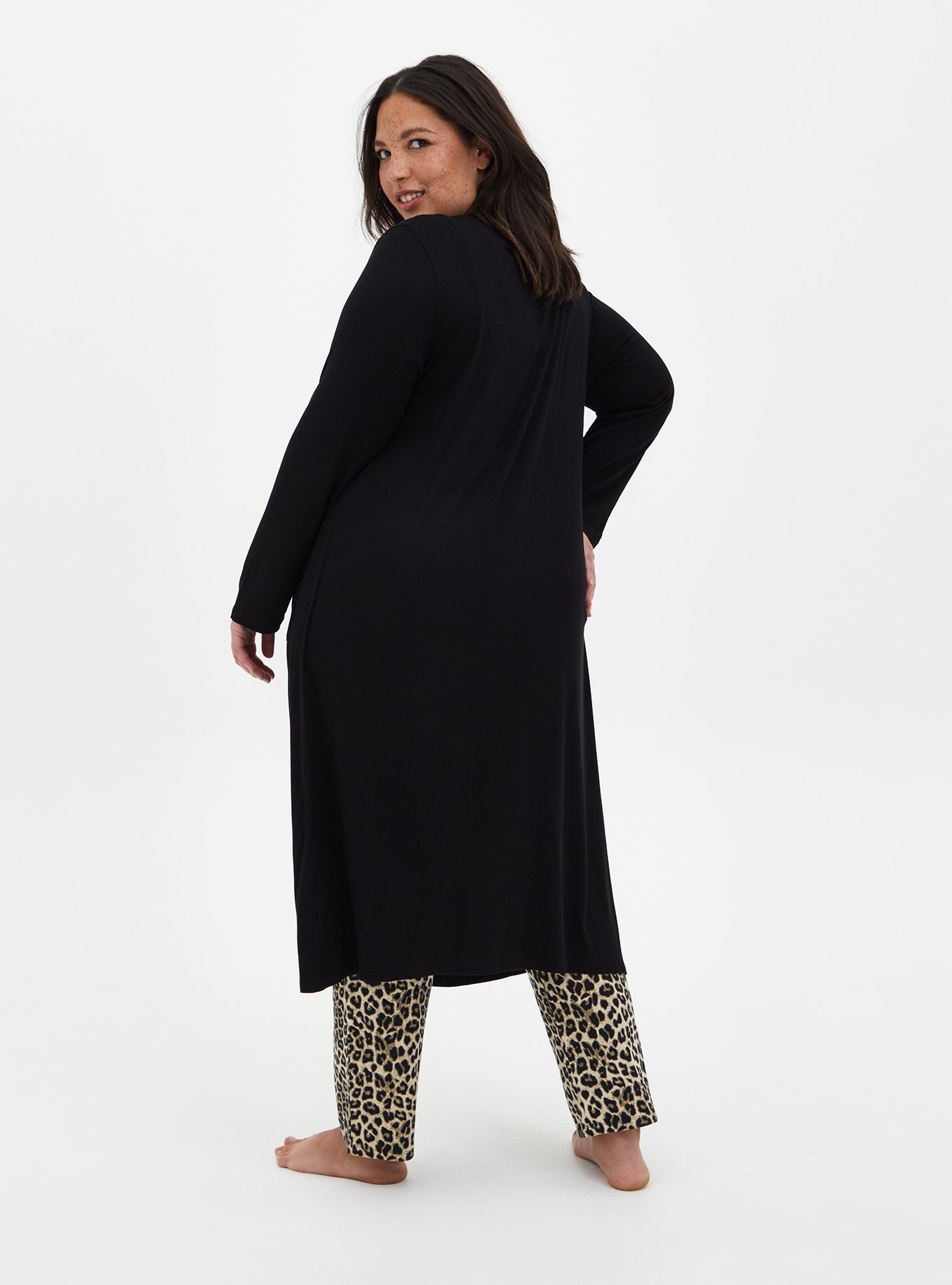 Plus Size - Super Soft Rib Duster Lounge Robe - Torrid