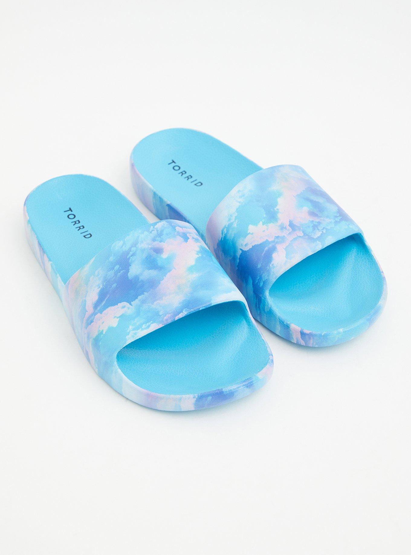 Plus Size Rubber Pool Slide (WW), BABY BLUE, alternate