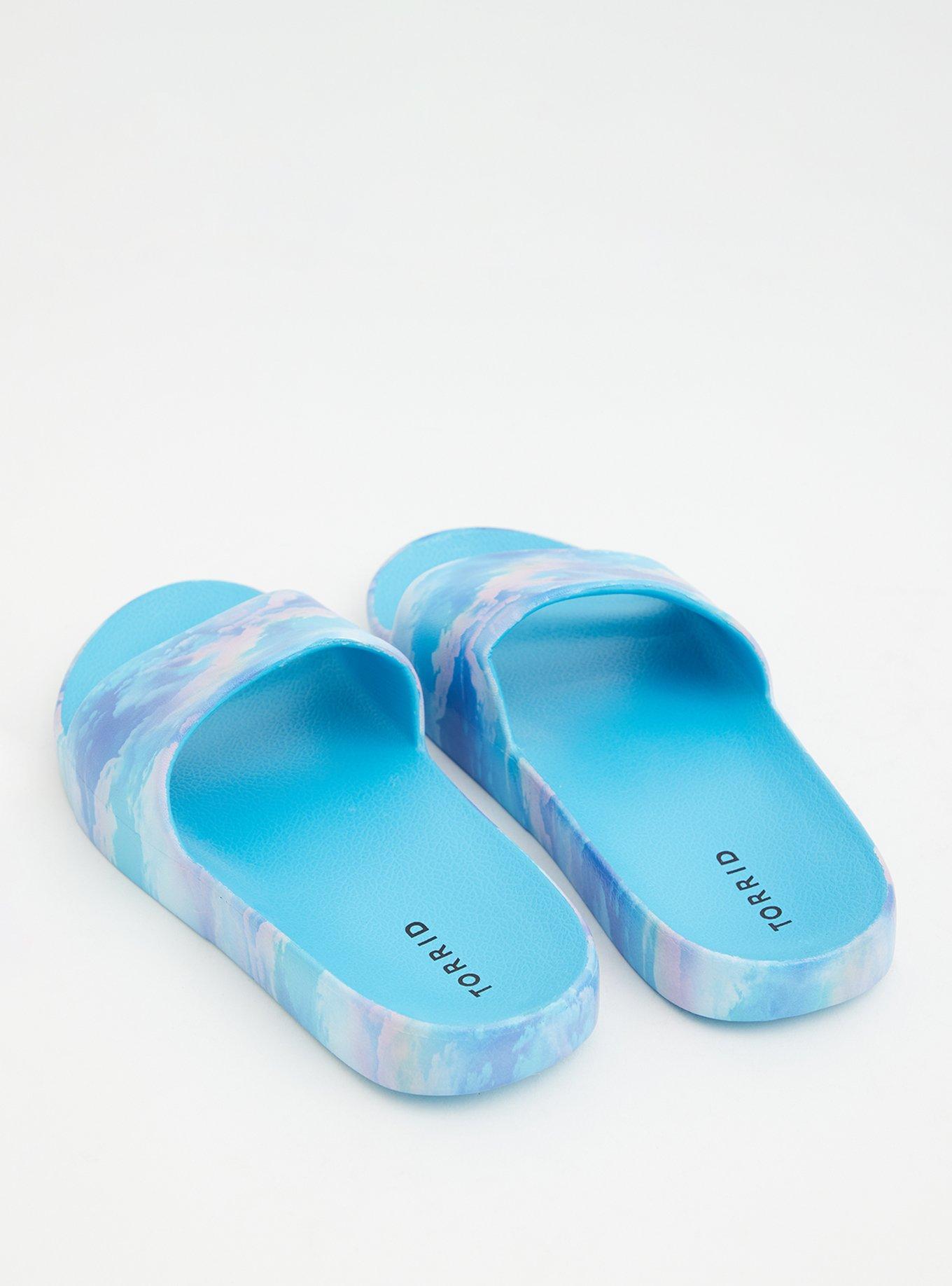 Plus Size Rubber Pool Slide (WW), BABY BLUE, alternate
