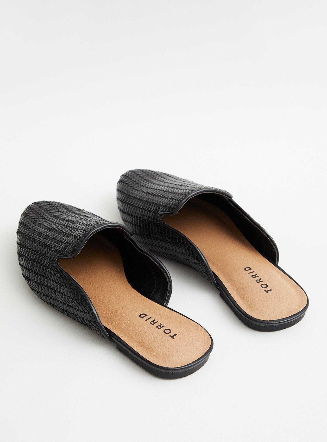 Plus Size Black Faux Leather Woven Mule WW Torrid