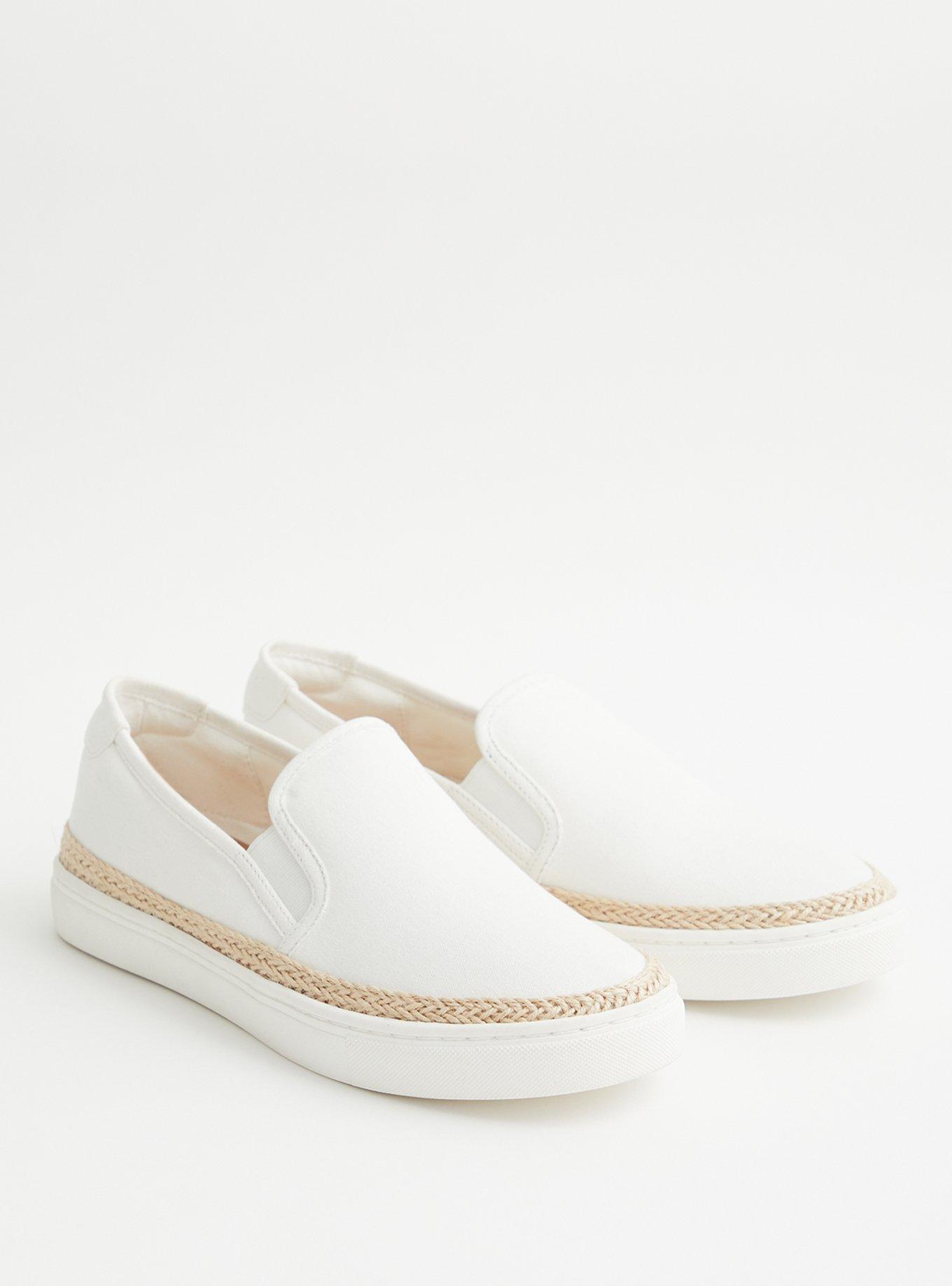 Plus Size - Ivory Canvas Slip-On Espadrille Sneaker (WW) - Torrid