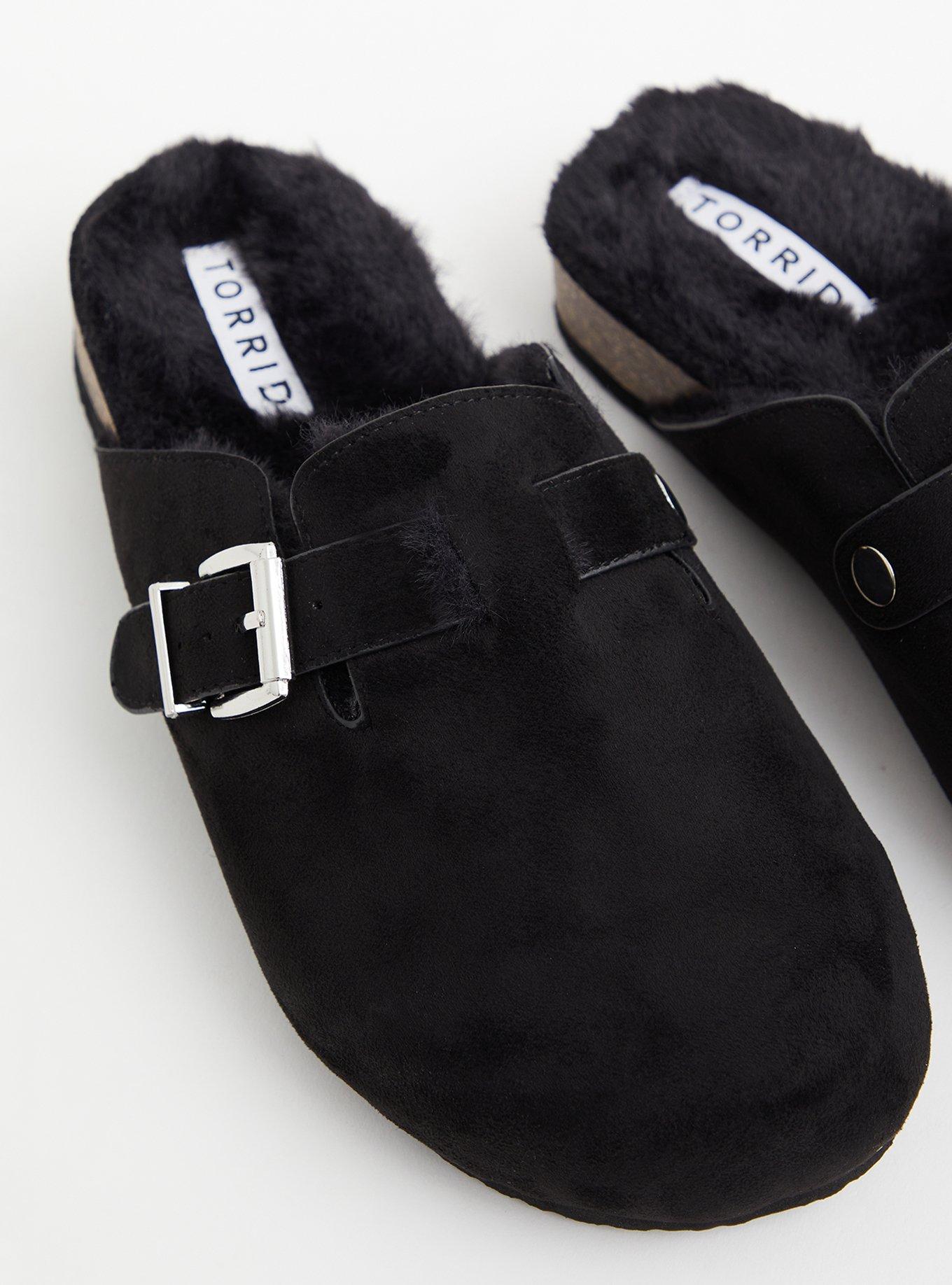 Faux Fur-Lined Flat (WW), BLACK, alternate