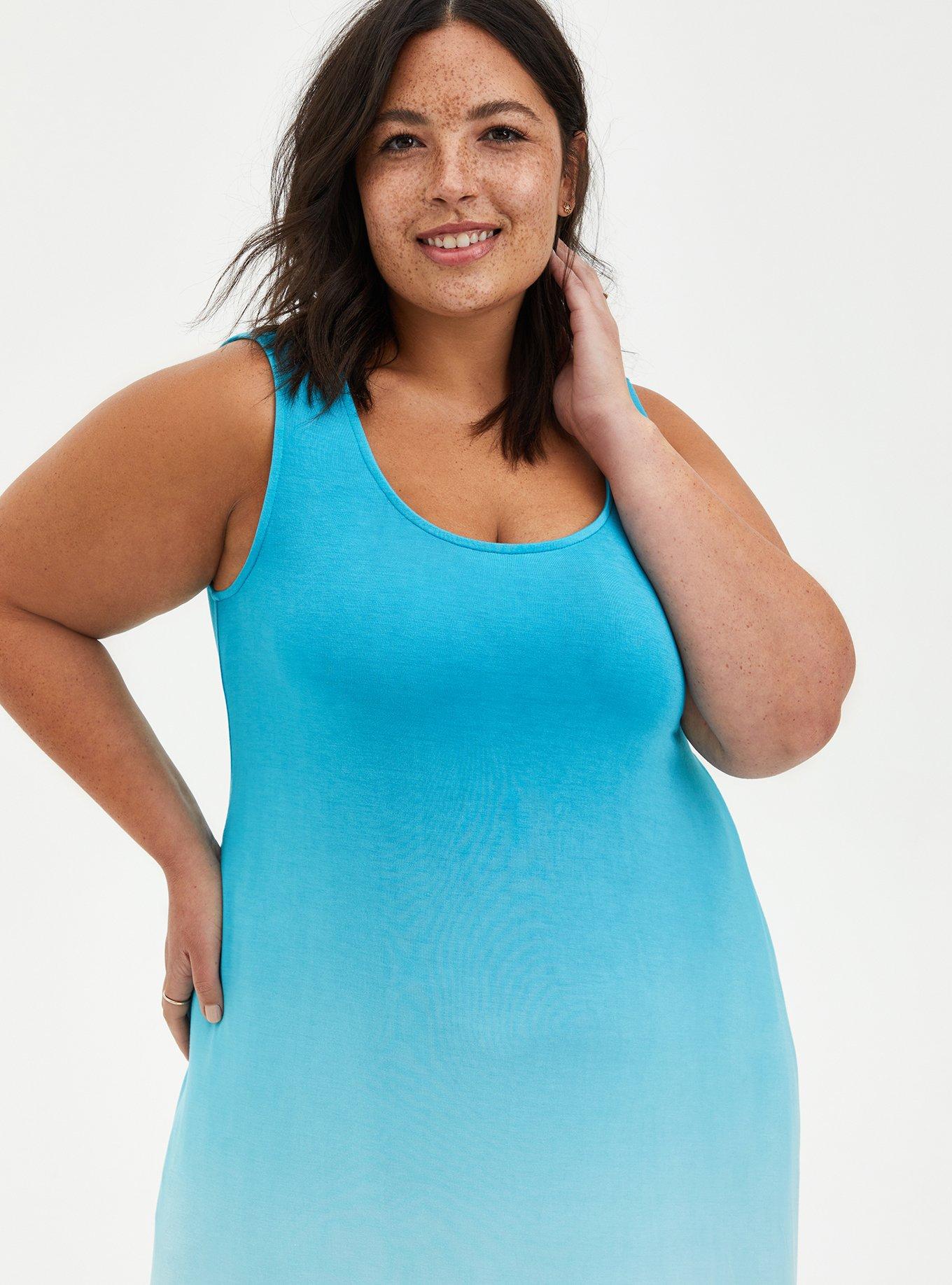 Plus Size Blue Ombre Maxi Wrap Dress Online in India