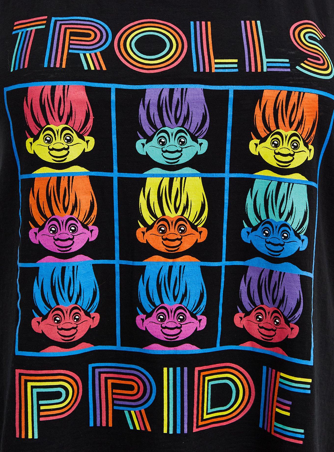Plus Size Trolls Rainbow Sleep Tank - Pride Black, DEEP BLACK, alternate