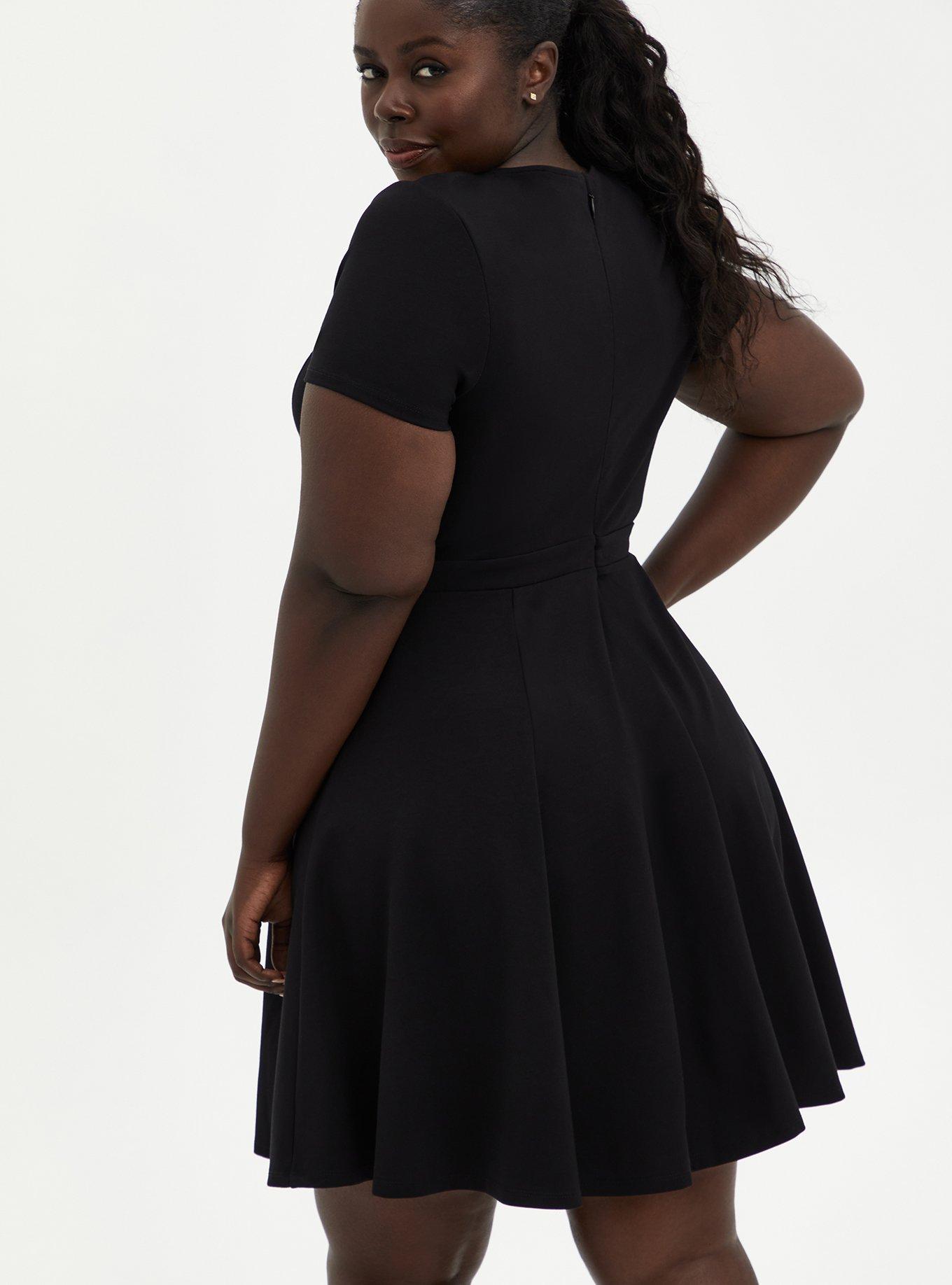 Plus black skater discount dress