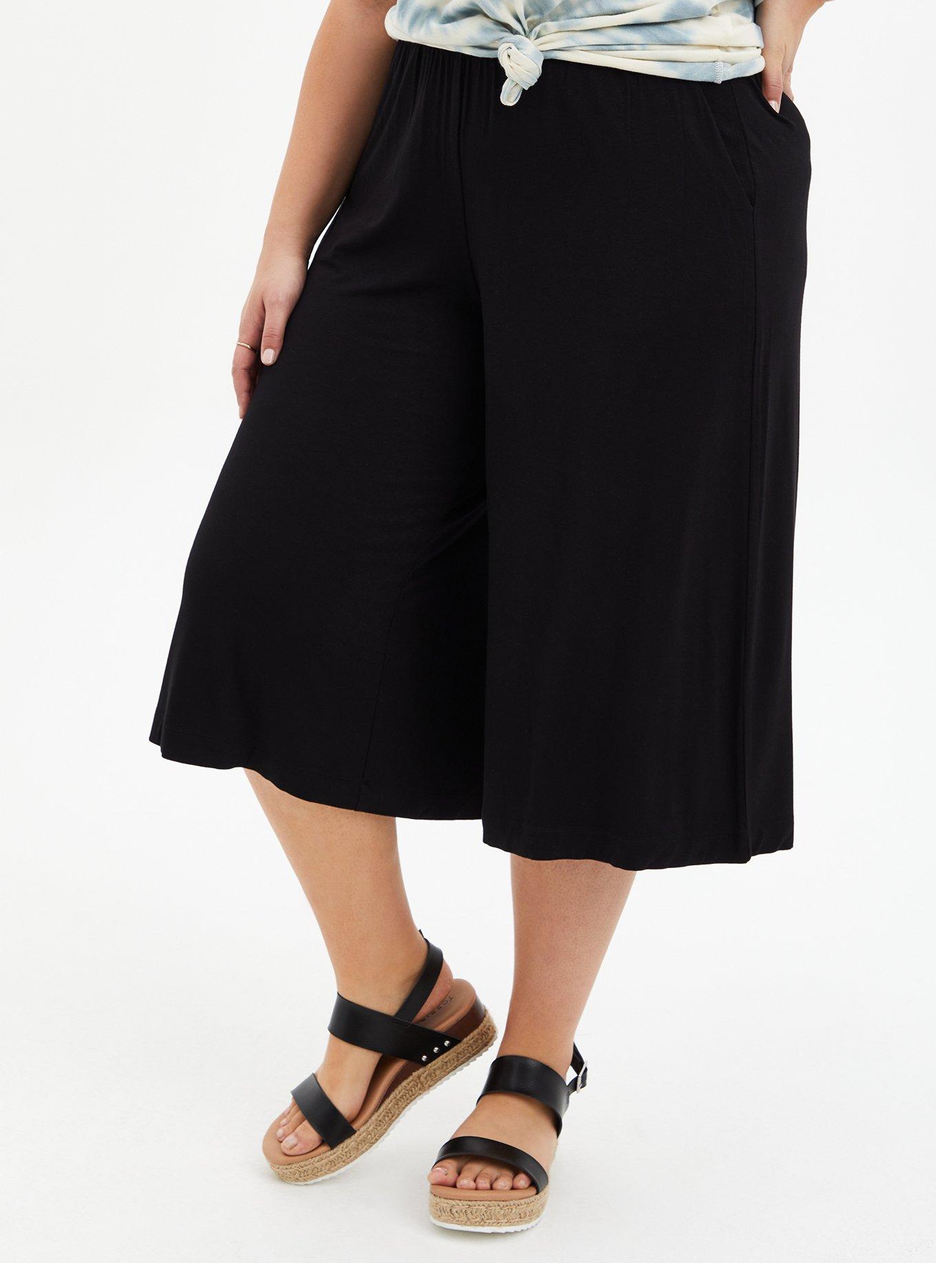 Pull On Wide Leg Crop Pants