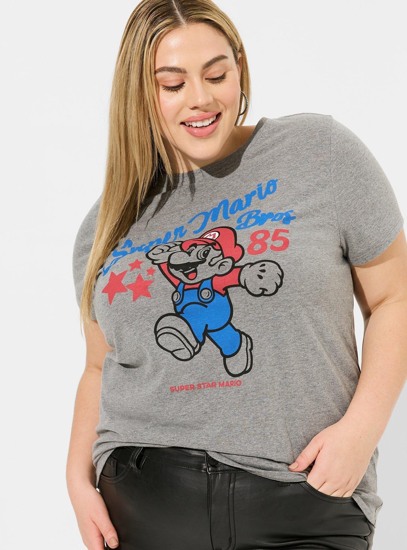 Super Mario Get Over It Women Top Tee Shirt New