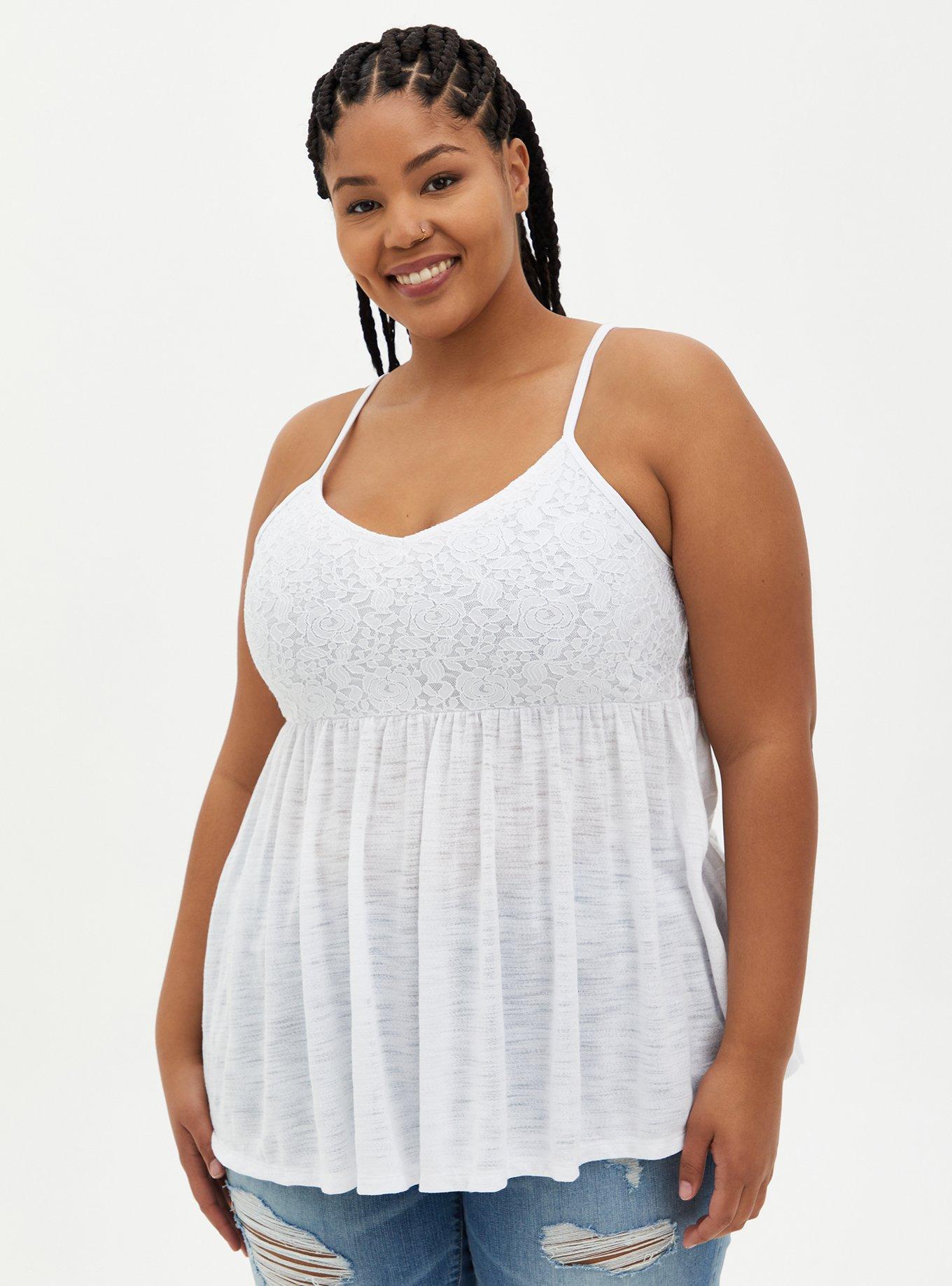 Plus Size - Babydoll Lace V-Neck Cami - Torrid