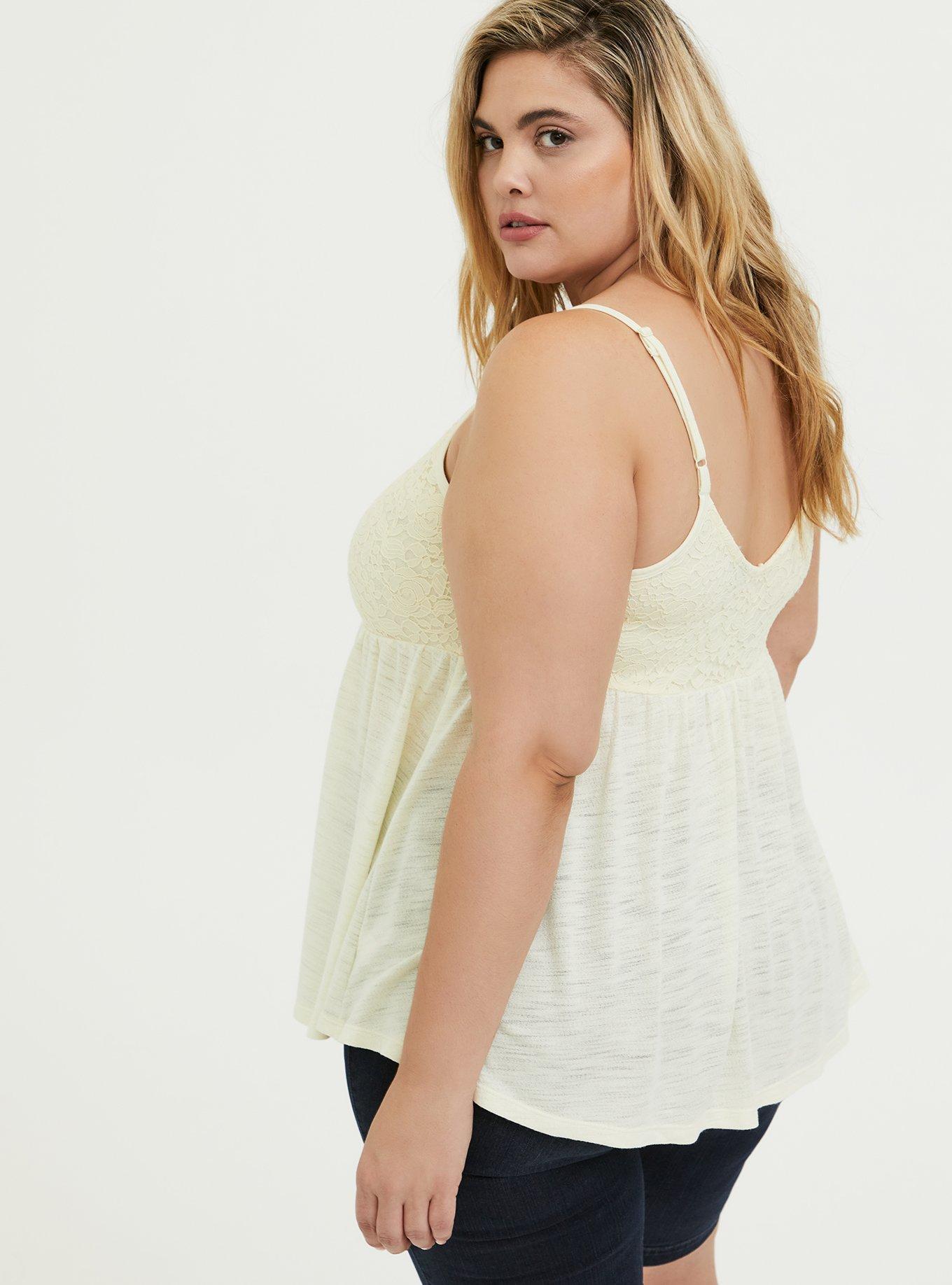 Torrid Babydoll Lace V-Neck Sleeveless Tank Top Blouse Shirt