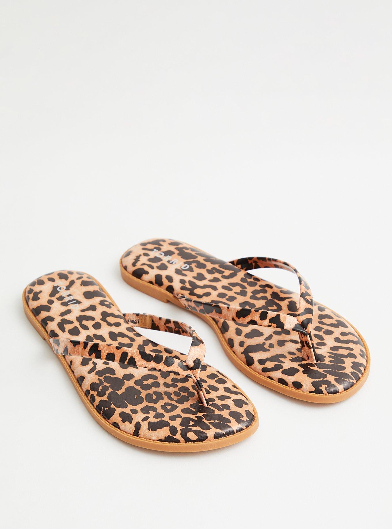 Plus Size - Leopard Faux Leather Flip Flop - Torrid