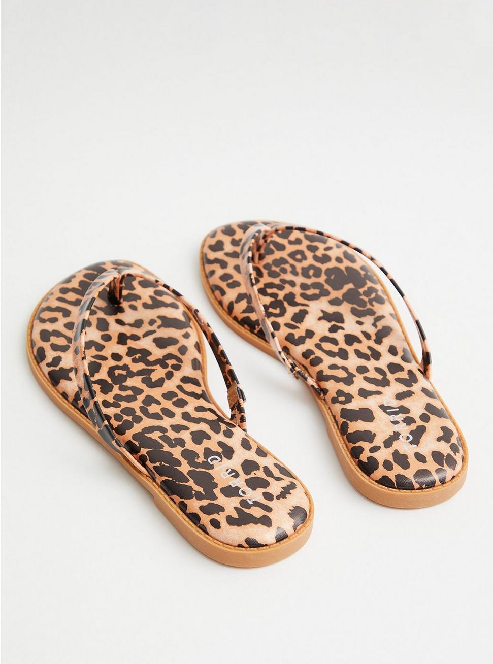 Plus Size - Leopard Faux Leather Flip Flop - Torrid
