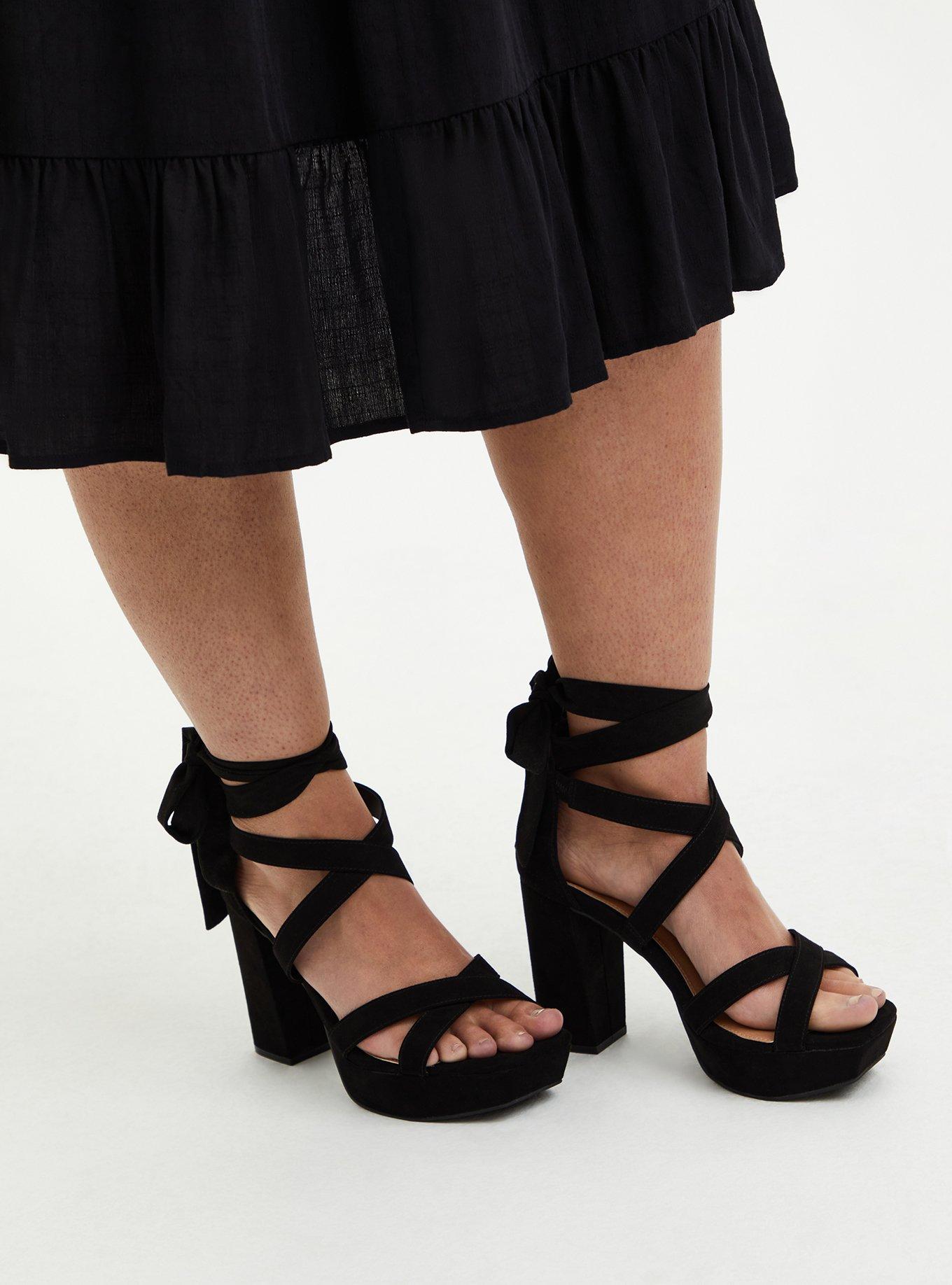 Plus Size Lace Up Platform Heel Sandal WW Torrid