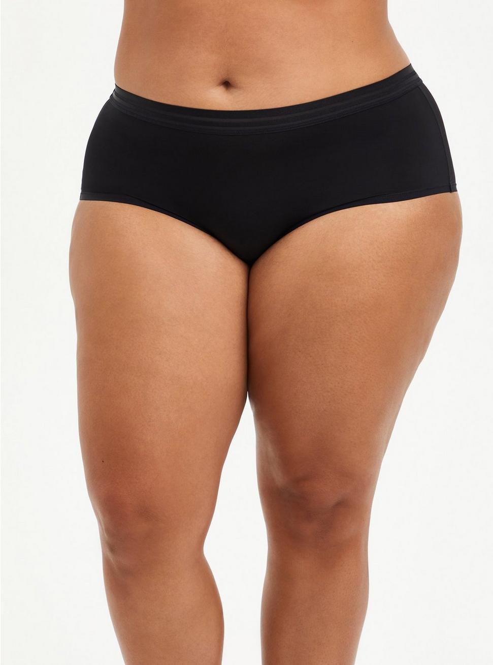 Plus Size Second Skin Mid-Rise Cheeky Panty, RICH BLACK, hi-res