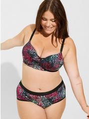 Plus Size Second Skin Mid-Rise Cheeky Panty, CHIC LEOPARD RICH BLACK, hi-res