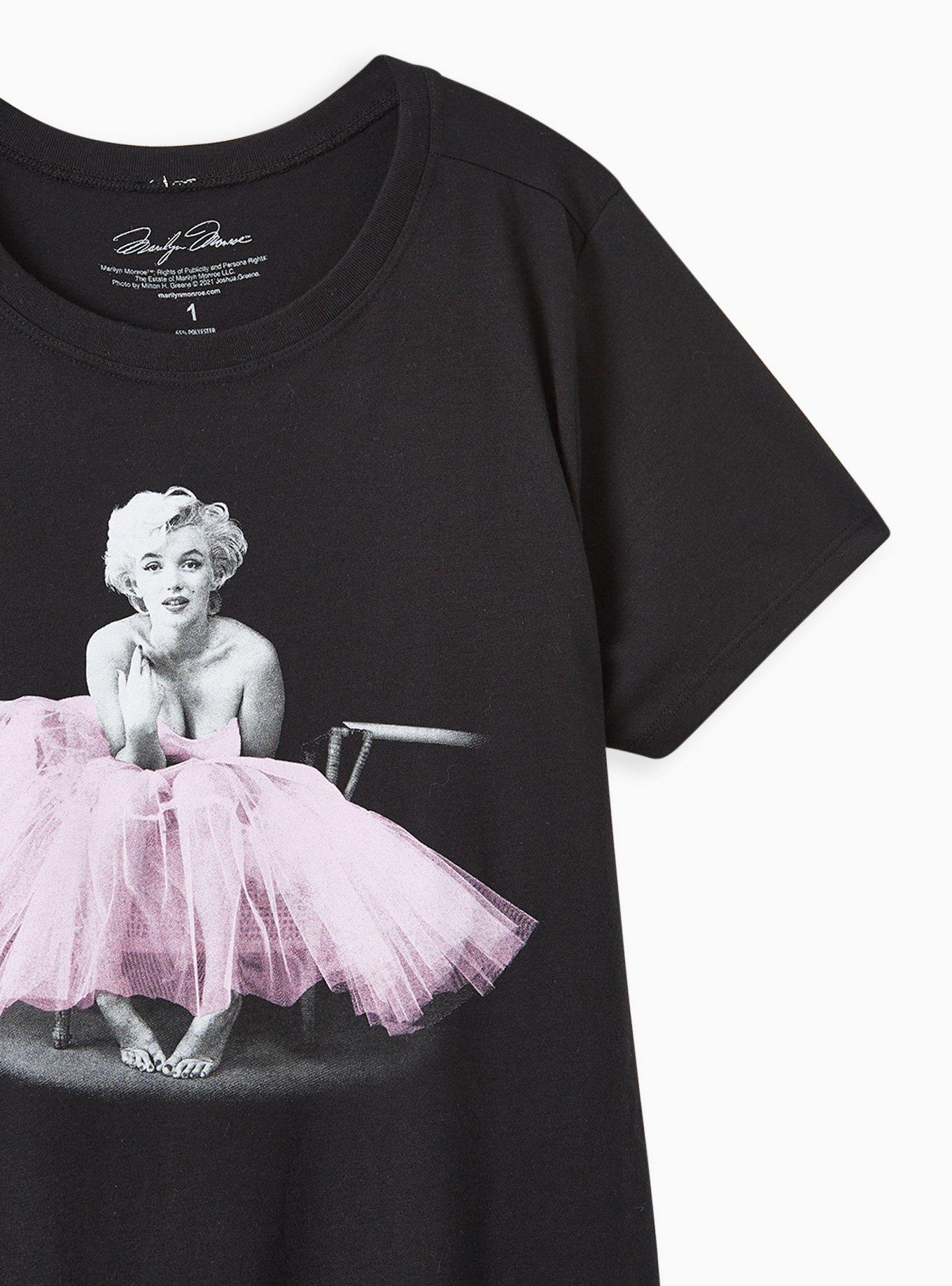 Slim Fit Crew Tee - Marilyn Monroe Black , DEEP BLACK, alternate