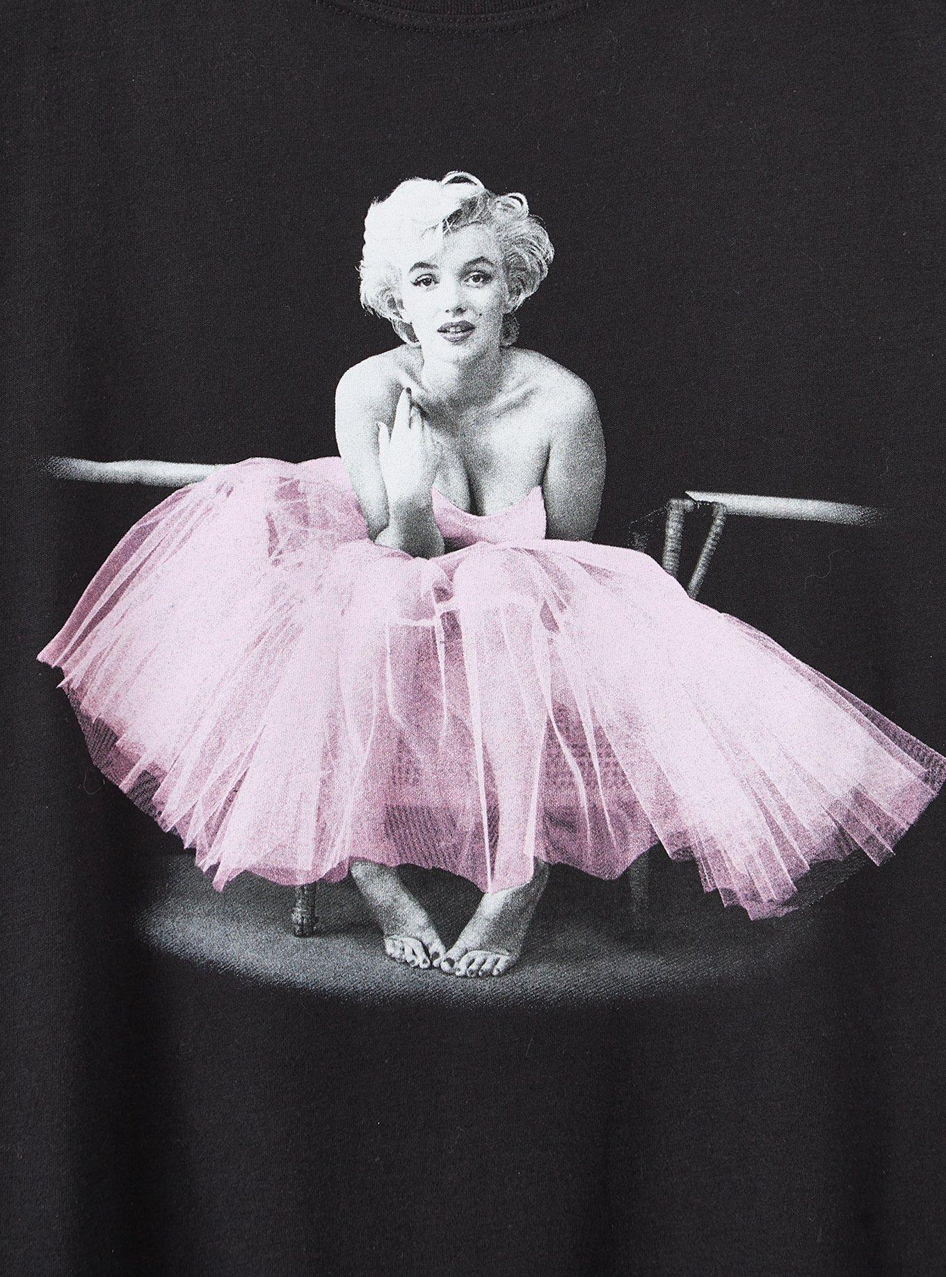 Slim Fit Crew Tee - Marilyn Monroe Black , DEEP BLACK, alternate