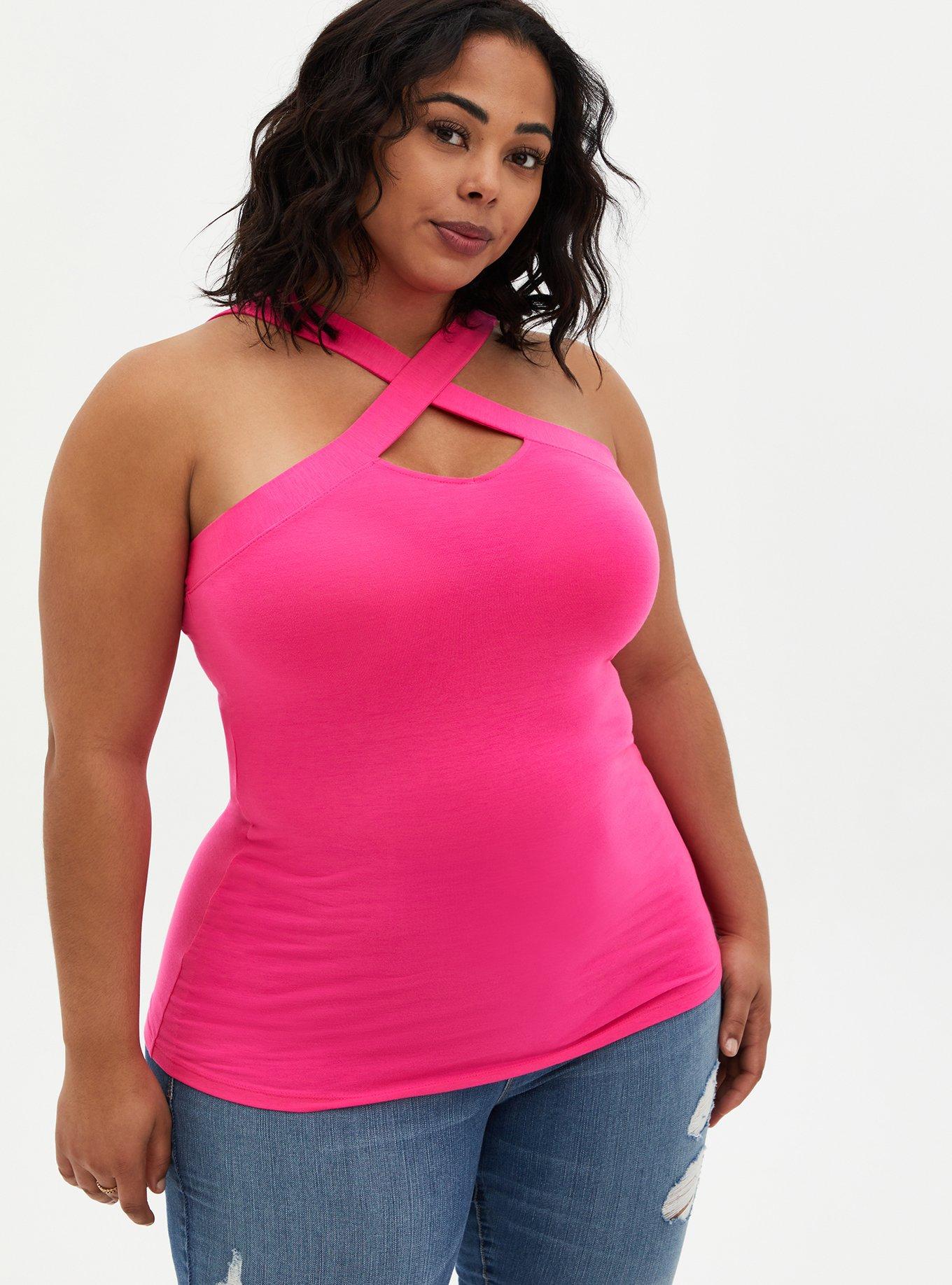 TORRID ONLINE EXCLUSIVE SIZE 0 BLACK & PINK ROSE POWER MESH