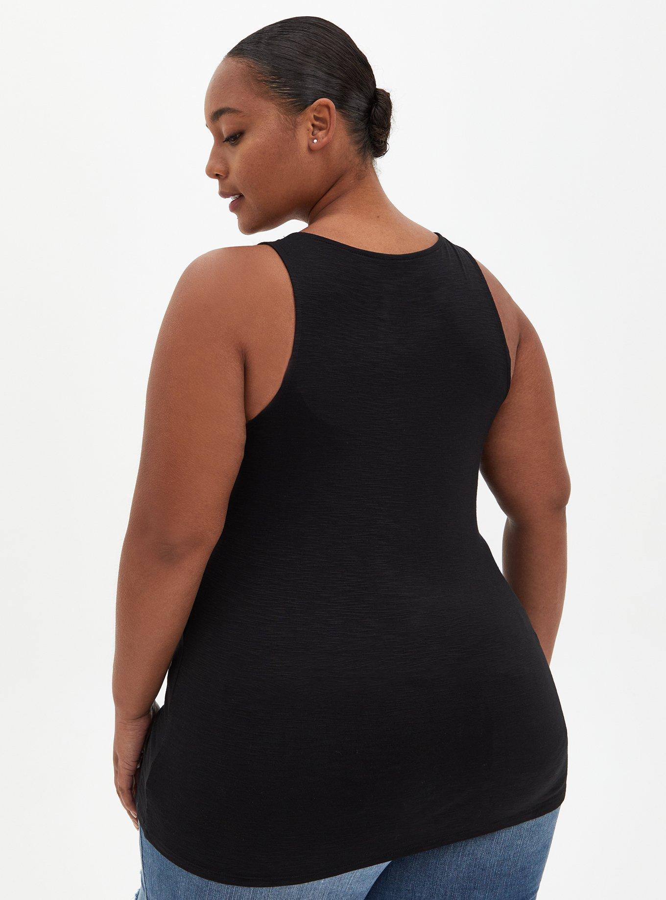 Plus Size Super Soft Crew Neck Mesh Yoke Tank Torrid