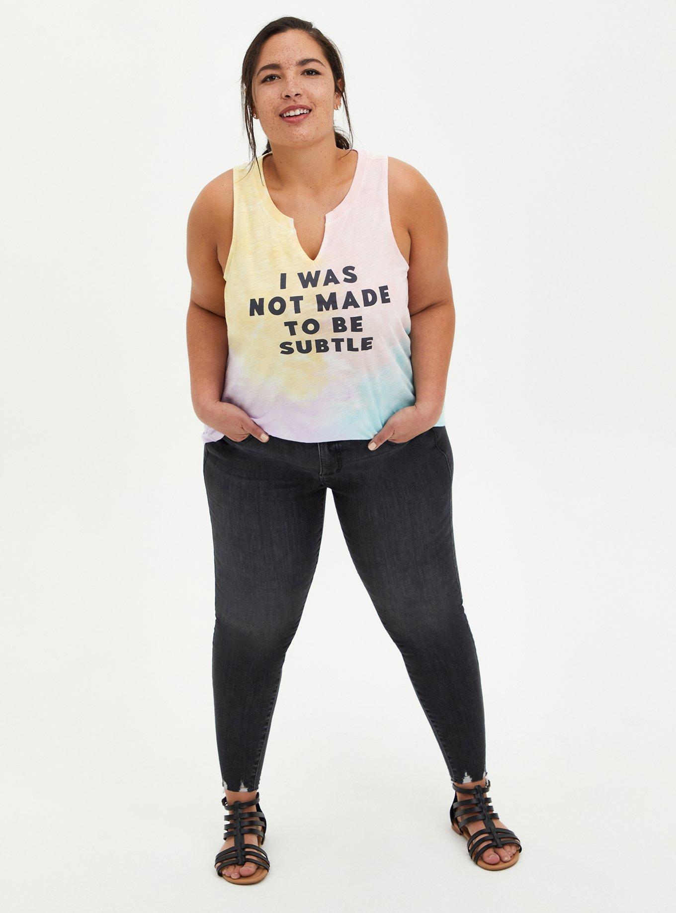 Plus Size Tie Dye Split Back Tank