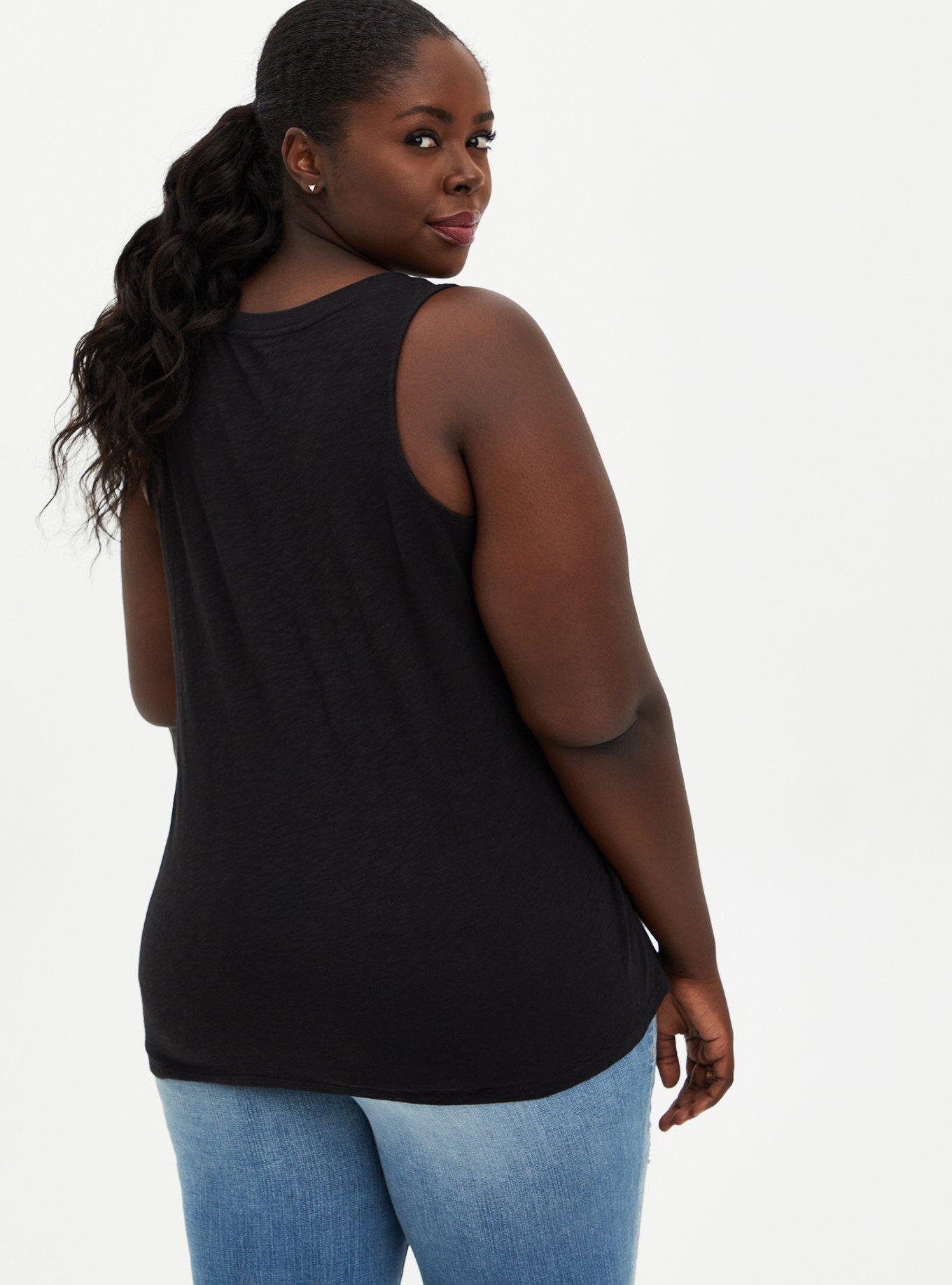 Celestial Steer Black Split Neck Tank, DEEP BLACK, alternate