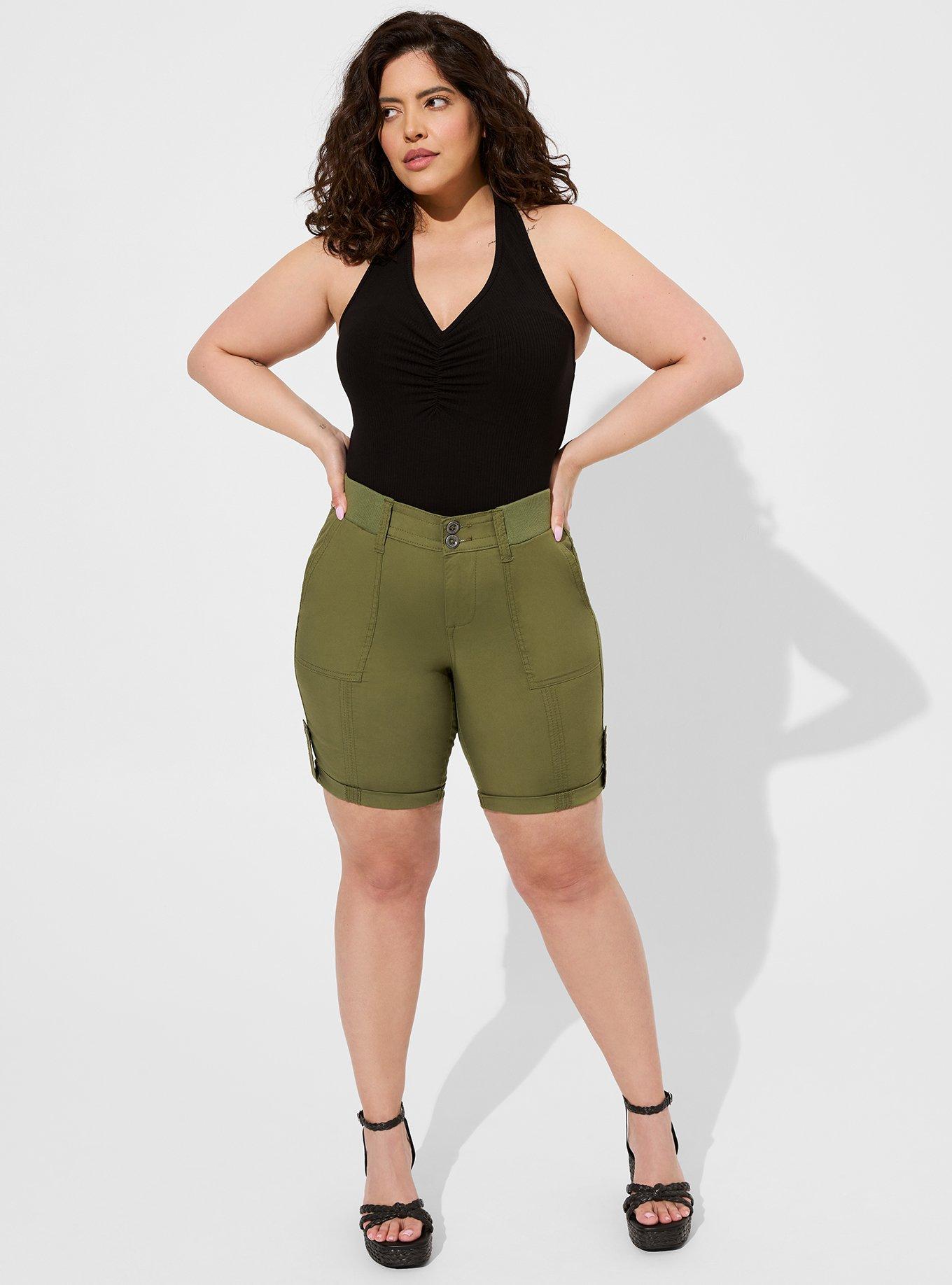 Plus Size - Bermuda Stretch Poplin Mid-Rise Short - Torrid