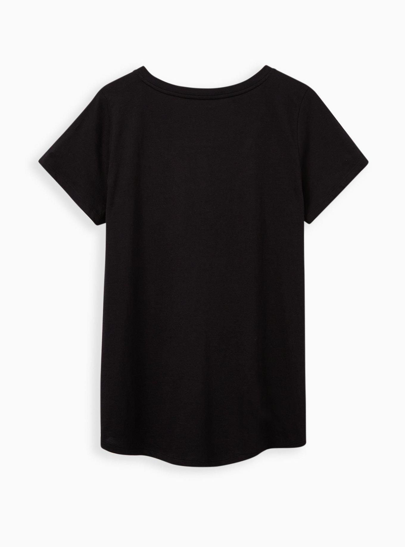 Plus Size Girlfriend Tee - Signature Jersey Black Cat Bubble, DEEP BLACK, alternate