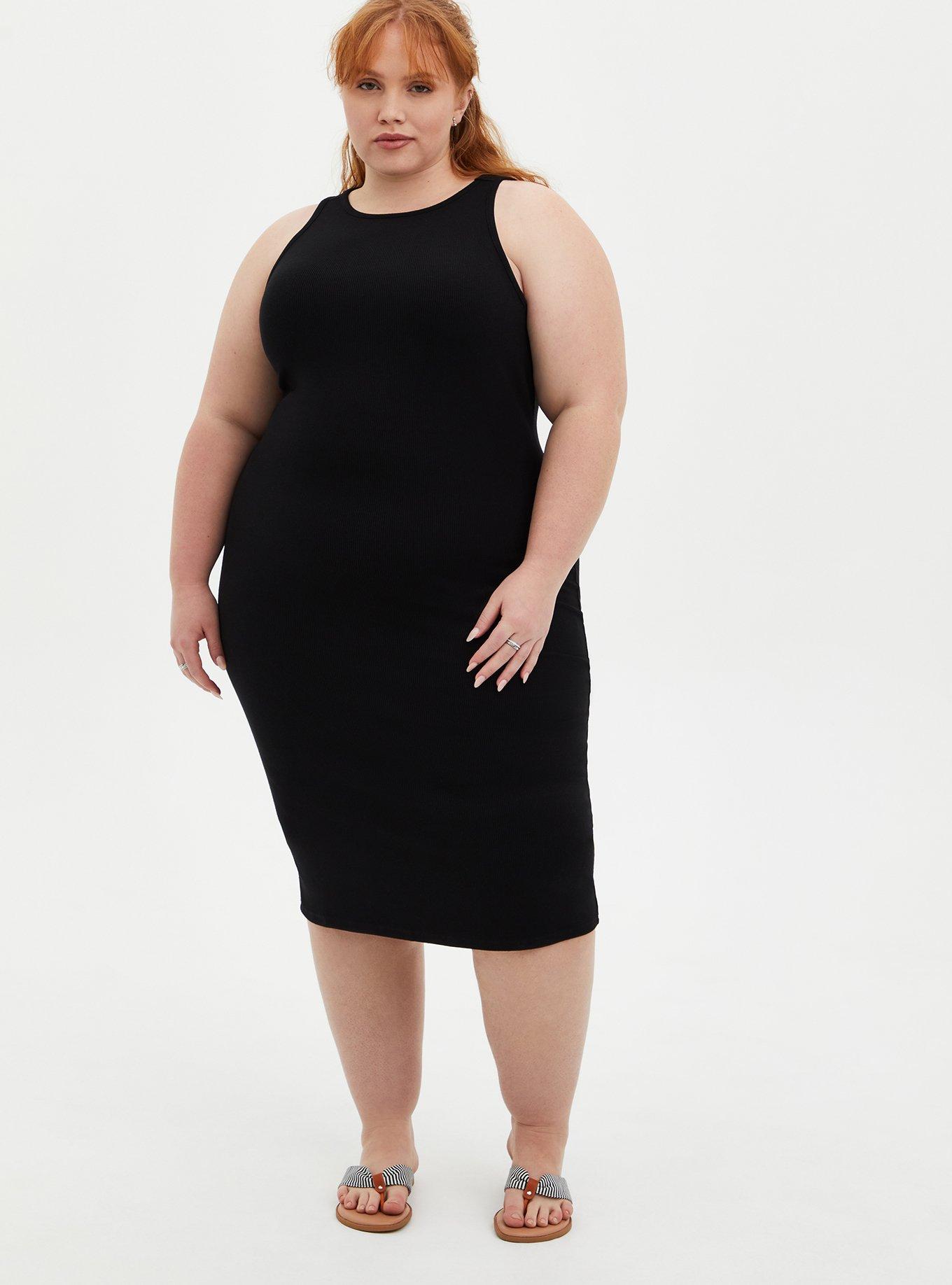 torrid, Dresses, Torrid Midi Studio Cupro Slide Slit Bodycon Dress Black Plus  Size 2x
