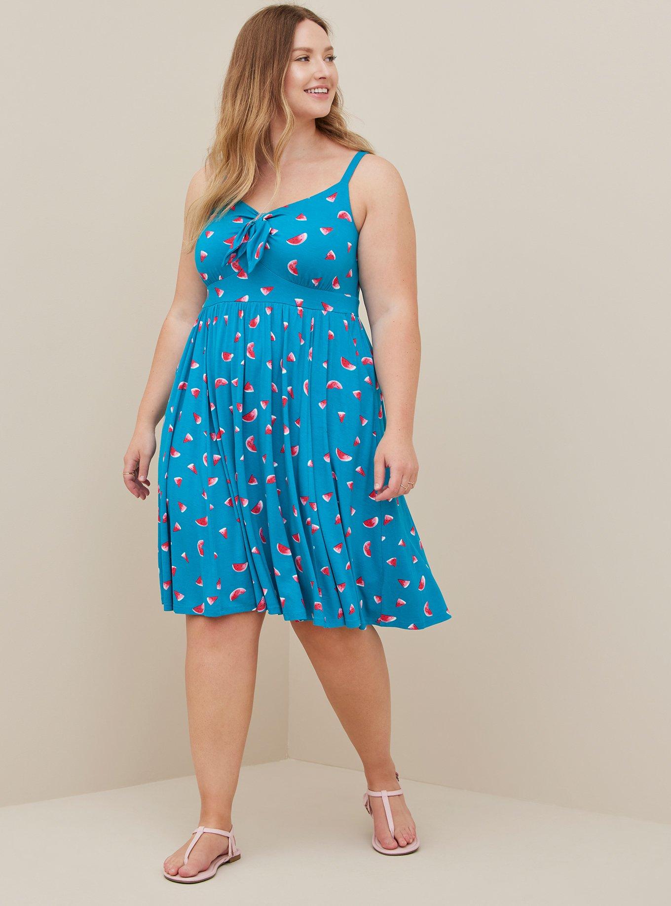 Plus Size - Mini Super Soft Tie-Front Skater Dress - Torrid