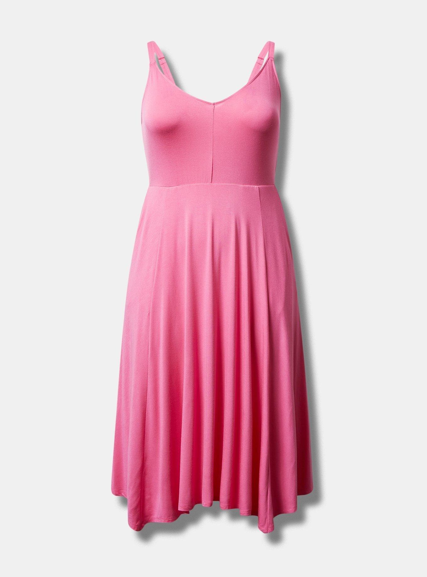 Plus Size Midi Super Soft Handkerchief Dress, SANGRIA SUNSET, hi-res